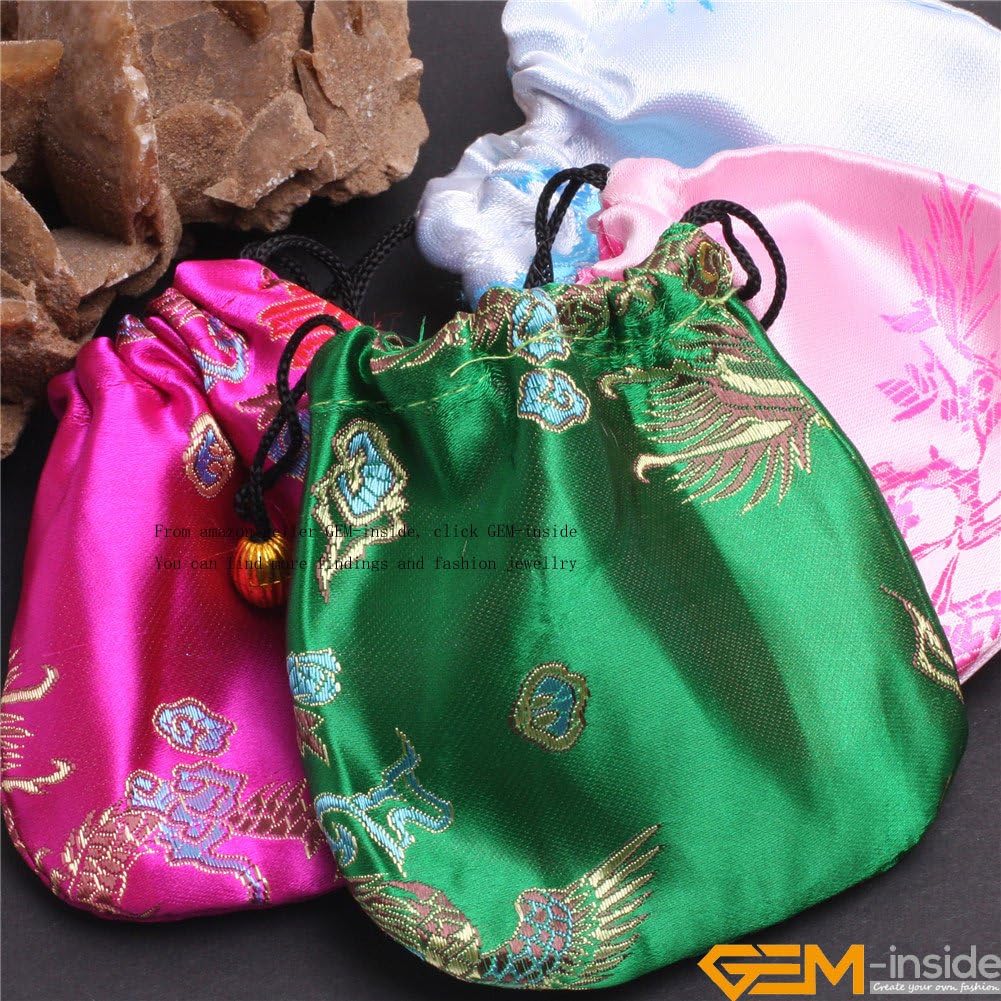 gem-inside Limón Jade Gemstone mano pulseras cuerda elástica (Fashion Jewellry chips Hombres Mujeres 7inches, sin metal, G10445