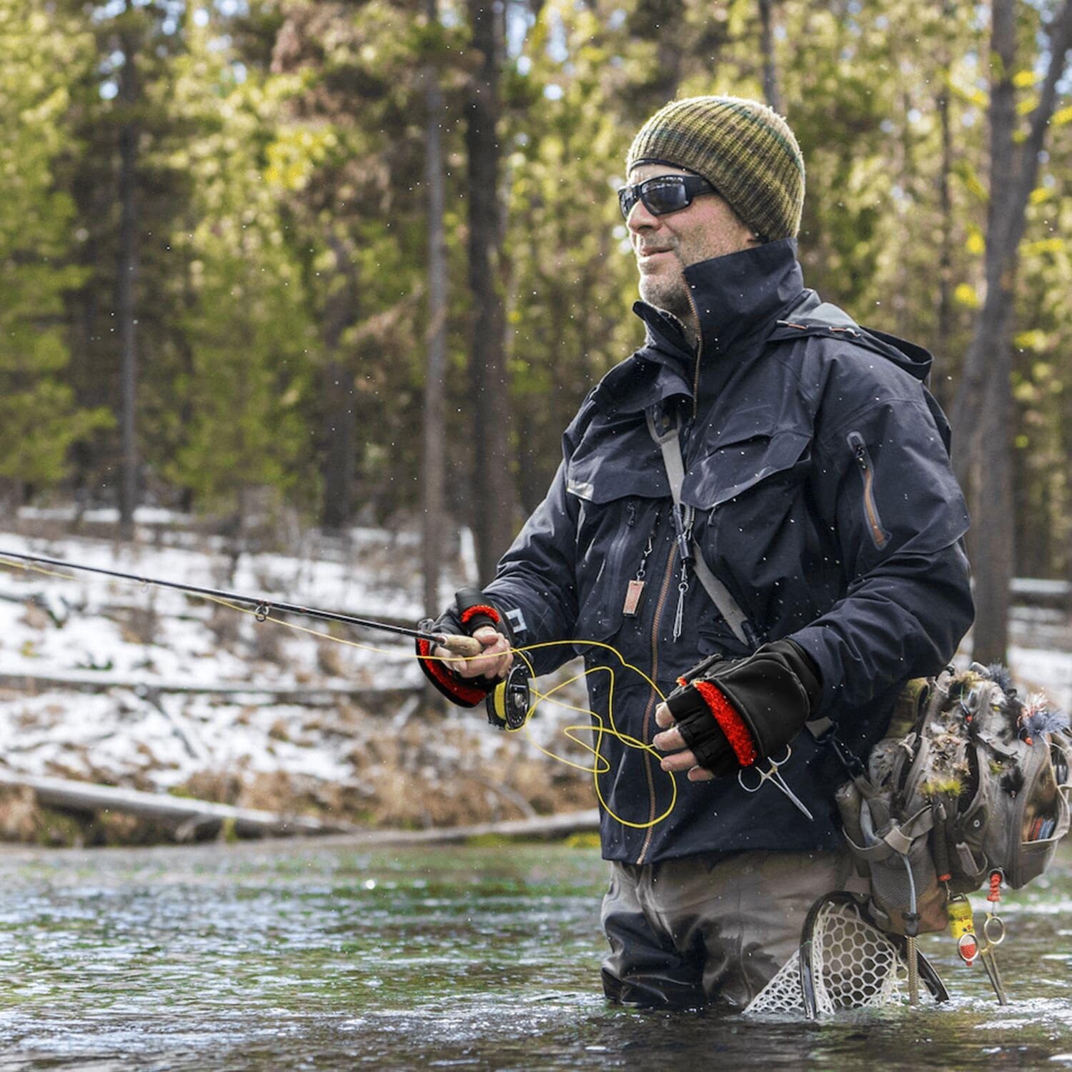 Palmyth Guantes de pesca en hielo, guantes convertibles, sin dedos, con Thinsulate 3M, cálidos para clima frío e invierno, hombres y mujeres,