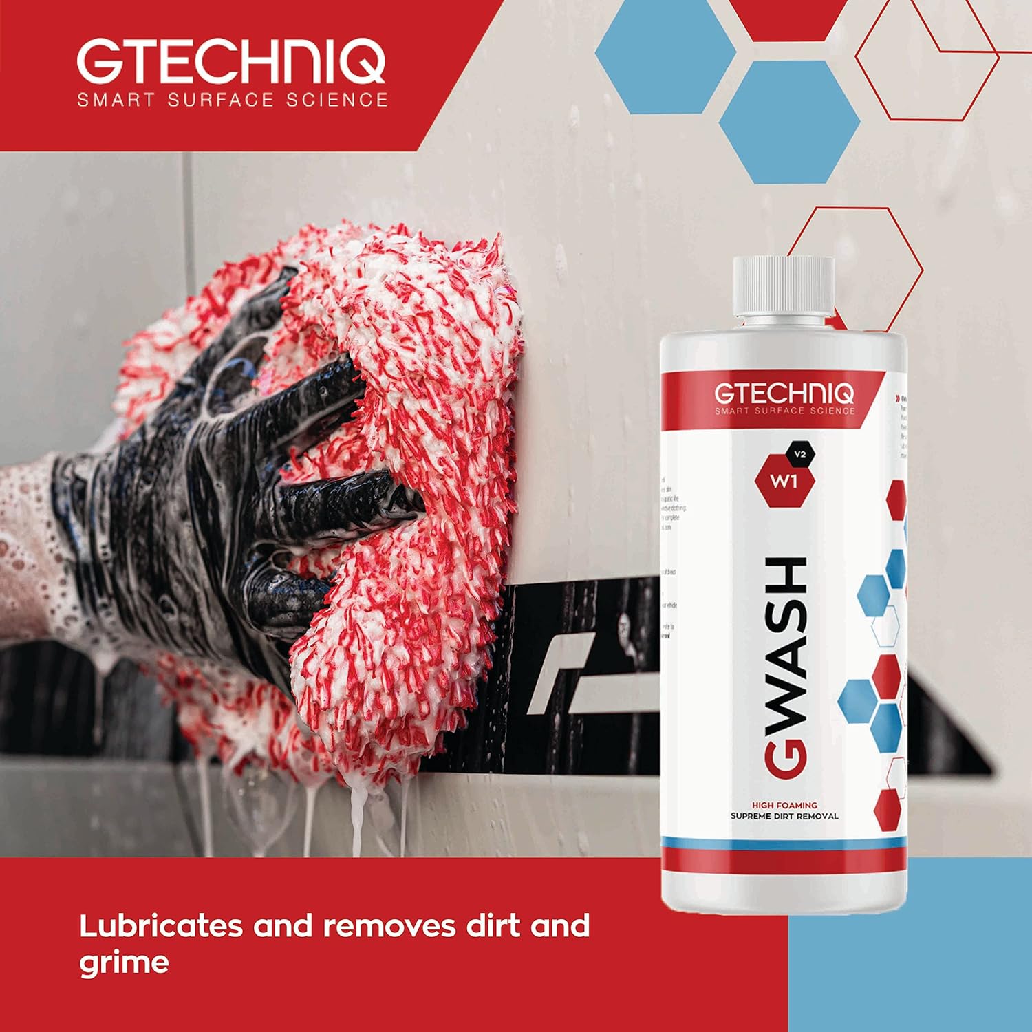 Gtechniq – W1 GWash – Gran contenido de espuma, rompe el vínculo entre la película de suciedad y la pintura mínima abrasión superficial retención de