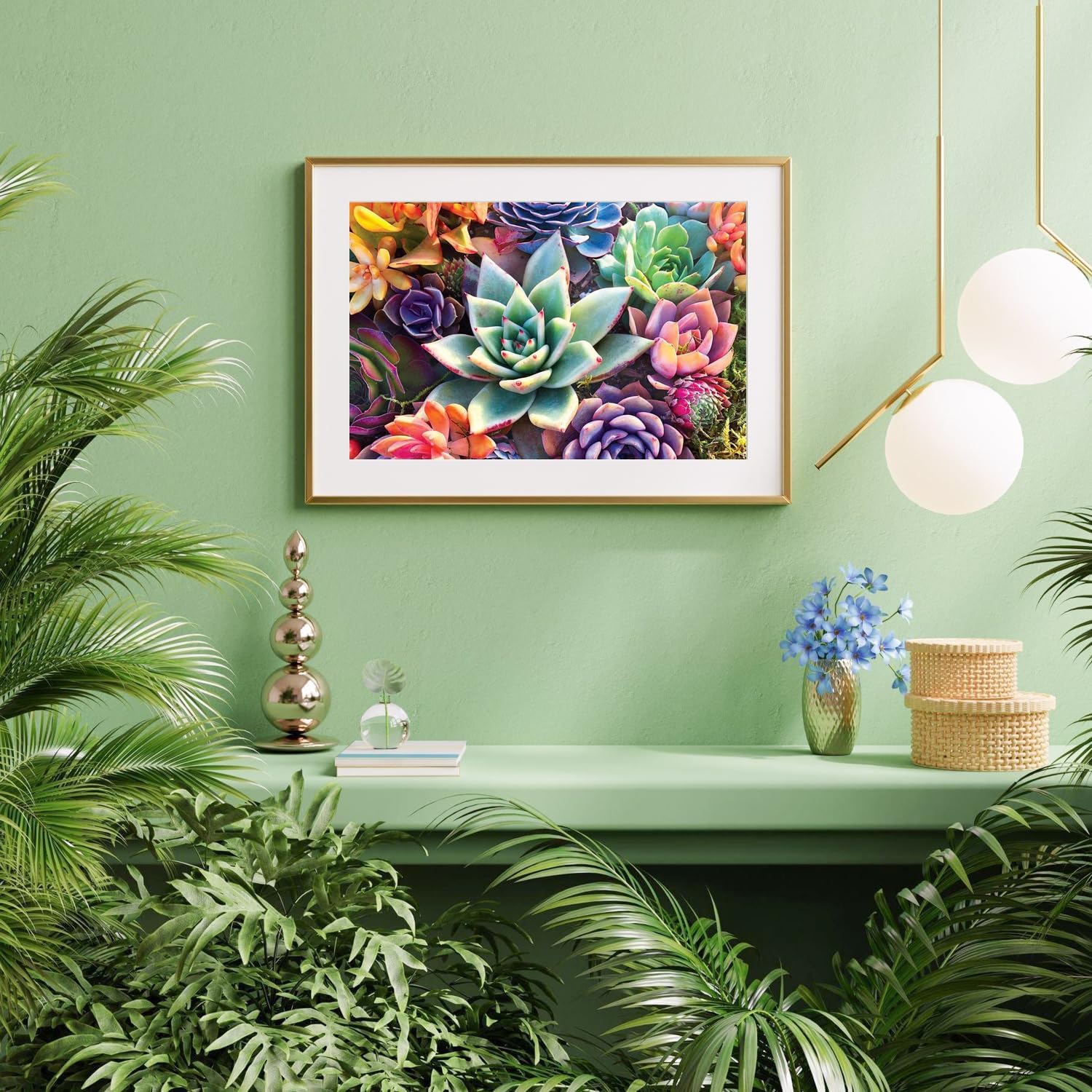 Aestalrcus Pintura por números grande para adultos, suculenta acrílica para adultos, kits de pintura por números sobre lienzo, 16 x 24 pulgadas,
