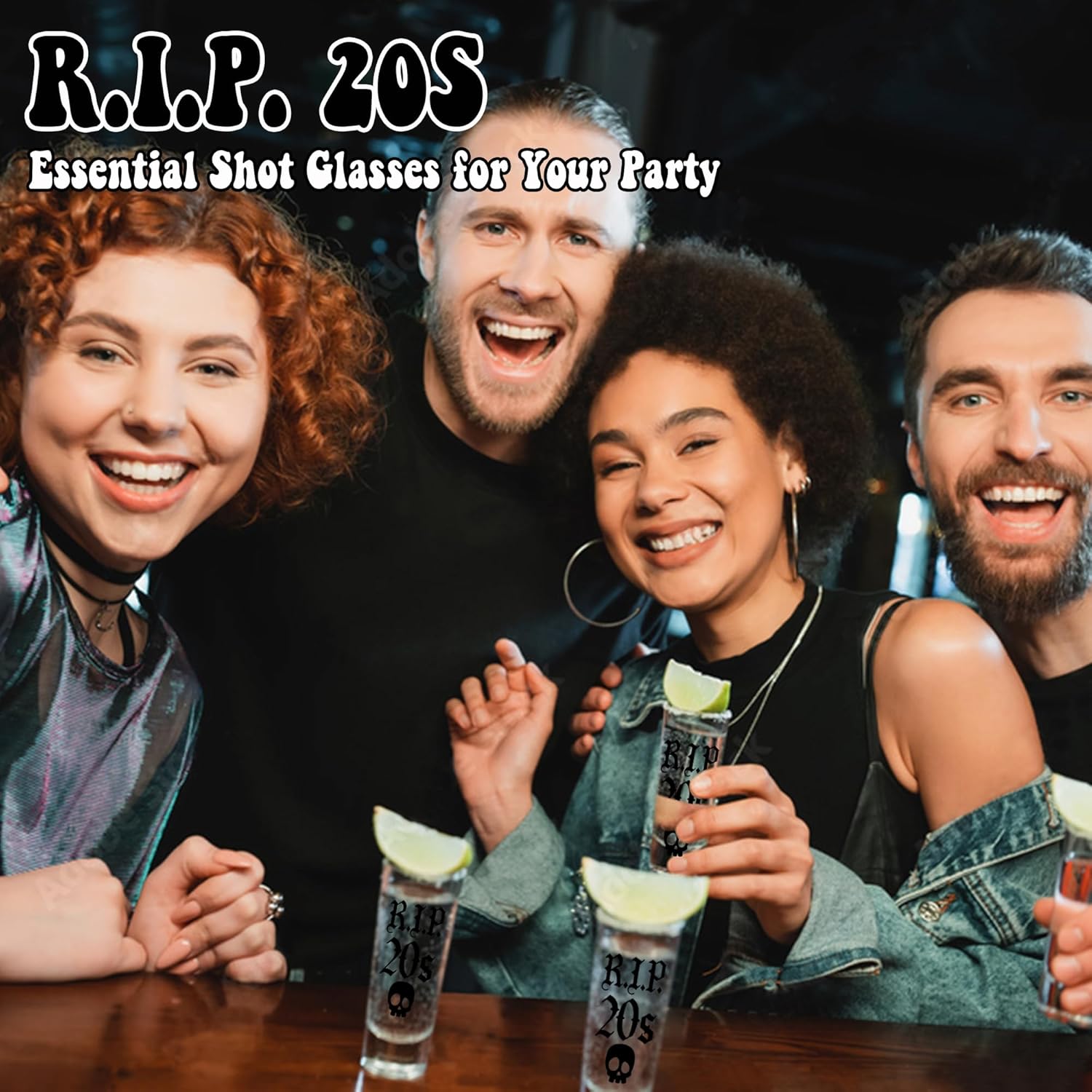 JUSTOTRY Vaso de chupito de 30 cumpleaños  RIP 20 regalos de cumpleaños para ella, vaso de chupito de 2 onzas, mejores decoraciones de cumpleaños de