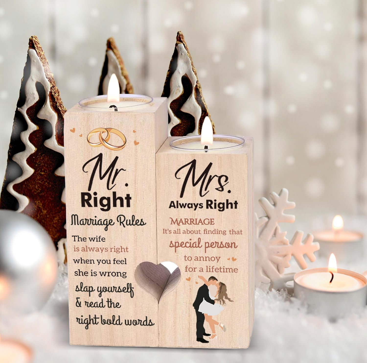 -Candelabro – Regalos de boda para parejas 2023, regalos de boda personalizados para la pareja, regalos de compromiso para parejas-Candelabro