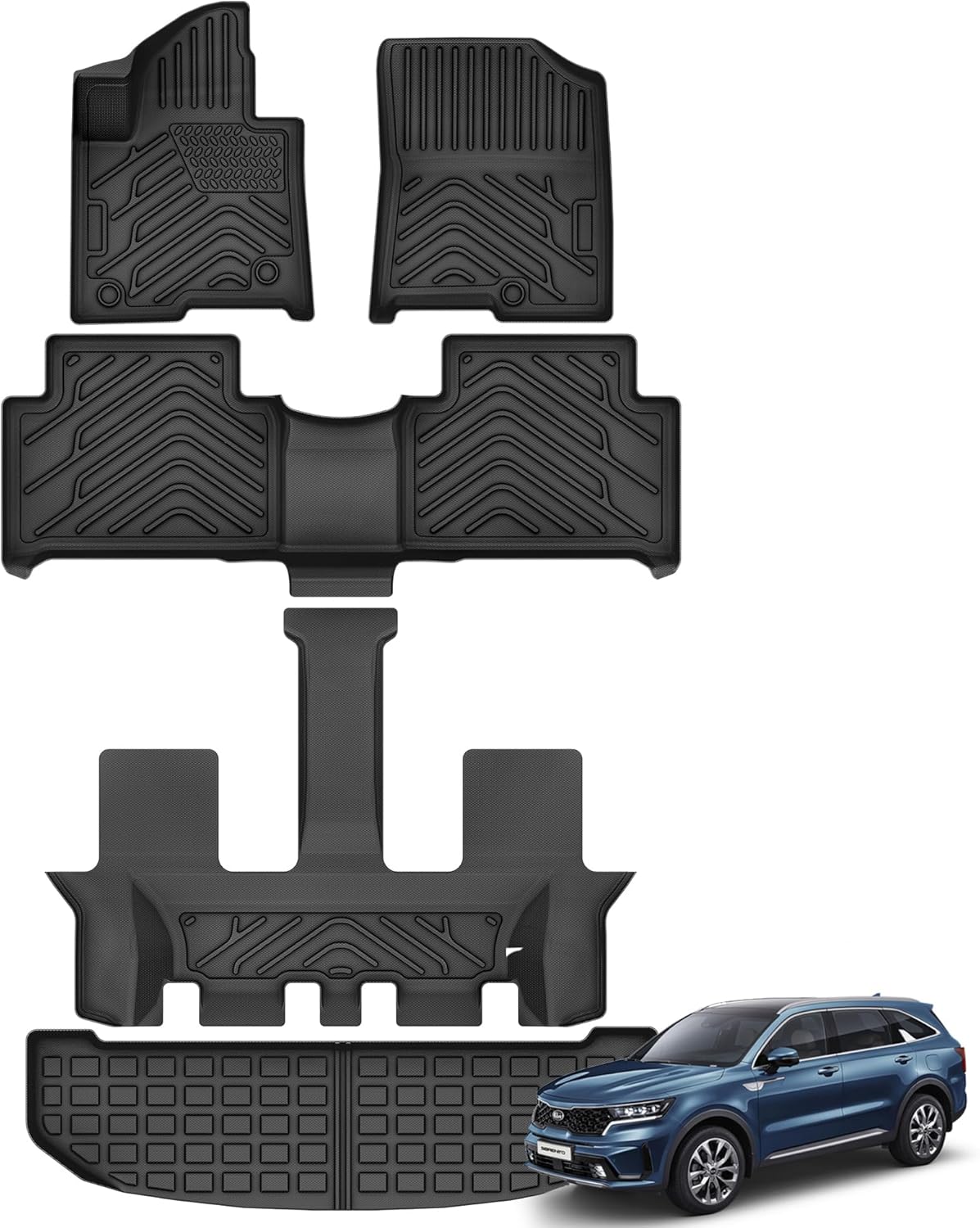 Alfombrillas para Kia Sorento Hybrid 2021-2024 (PHEV y HEV), ajuste personalizado Sorento enchufable híbrido 67 pasajeros 2022-2024 2022-2024 para