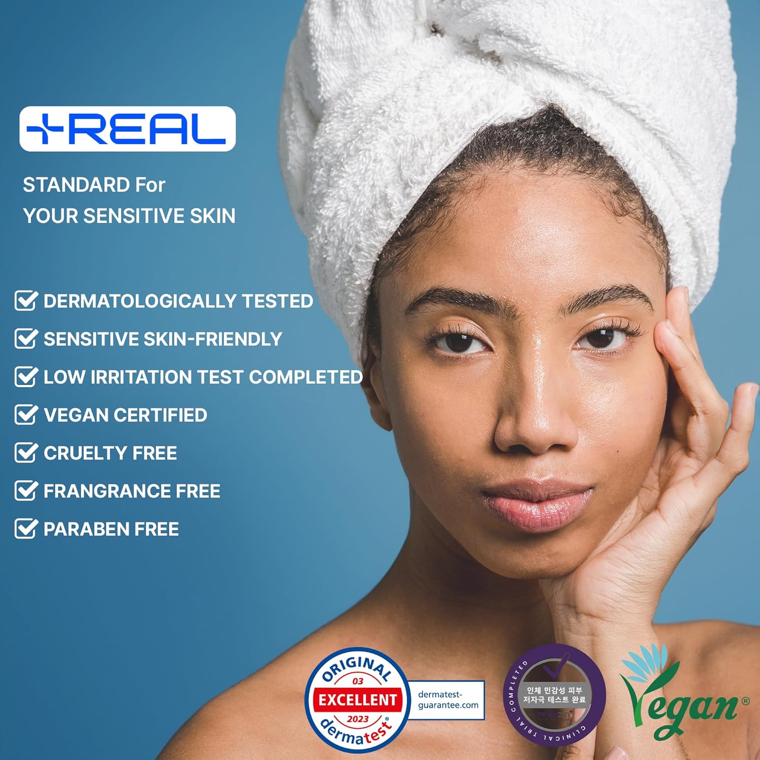 PLUSREAL Agua de manantial + crema de ácido hialurónico, 2.02 onzas líquidas. Hidratante facial ligero AMPM para pieles sensibles, sin fragancia,