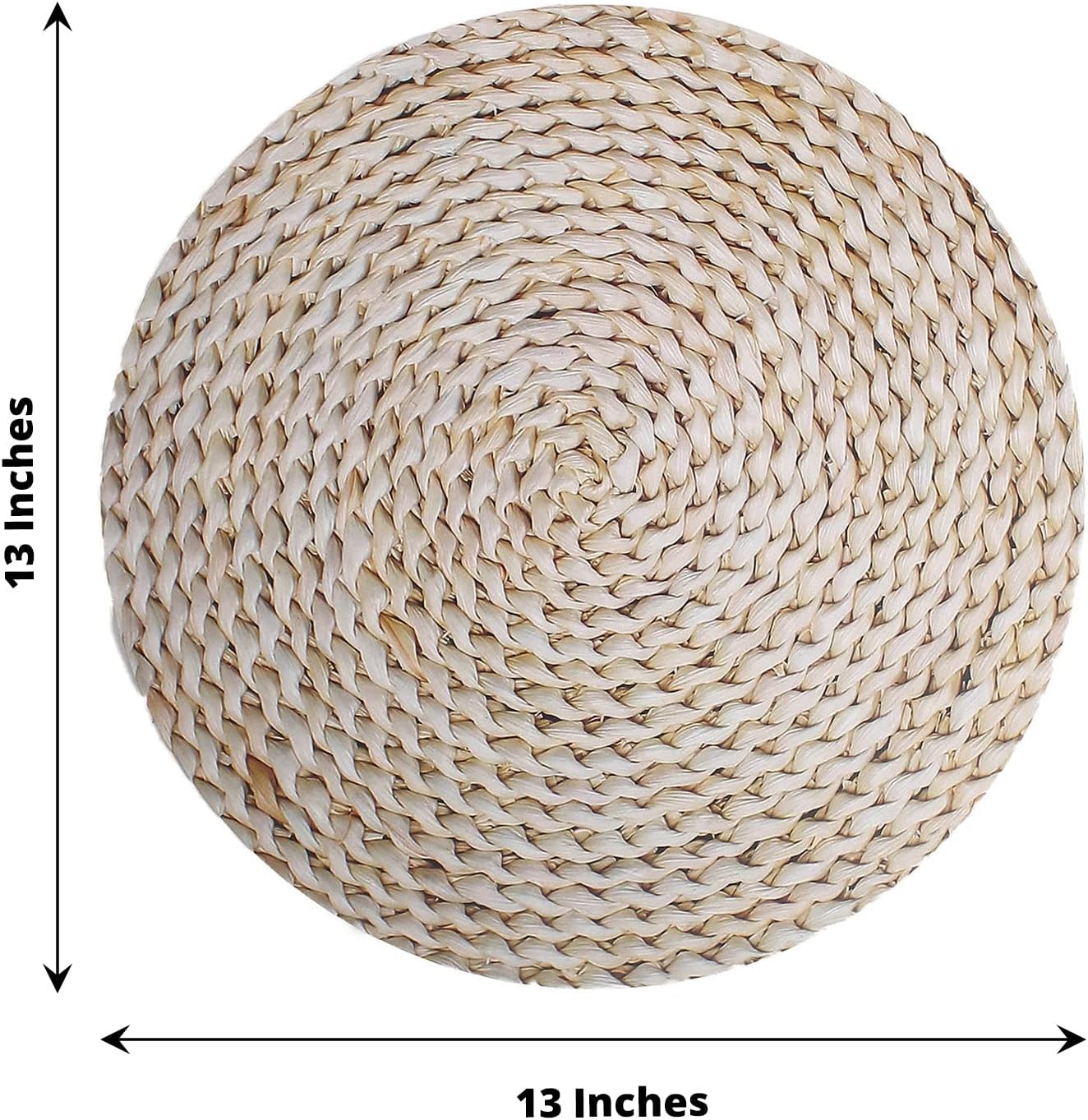 TABLECLOTHSFACTORY – Paquete de 6 bandejas desechables con diseño de ratán tejido de trigo de 13 pulgadas, platos de carga de papel redondos