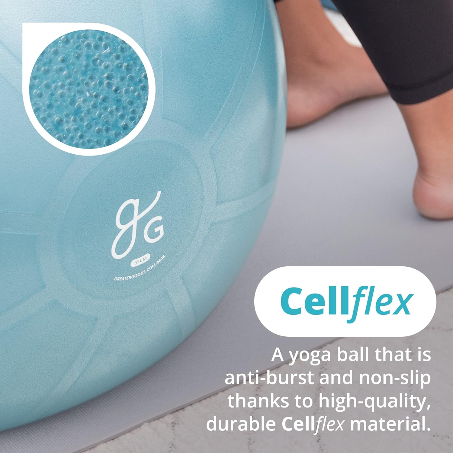 Greater Goods Pelota de ejercicio profesional pelota de yoga para entrenamiento, equilibrio, estabilidad y embarazo, en varios tamaños y colores