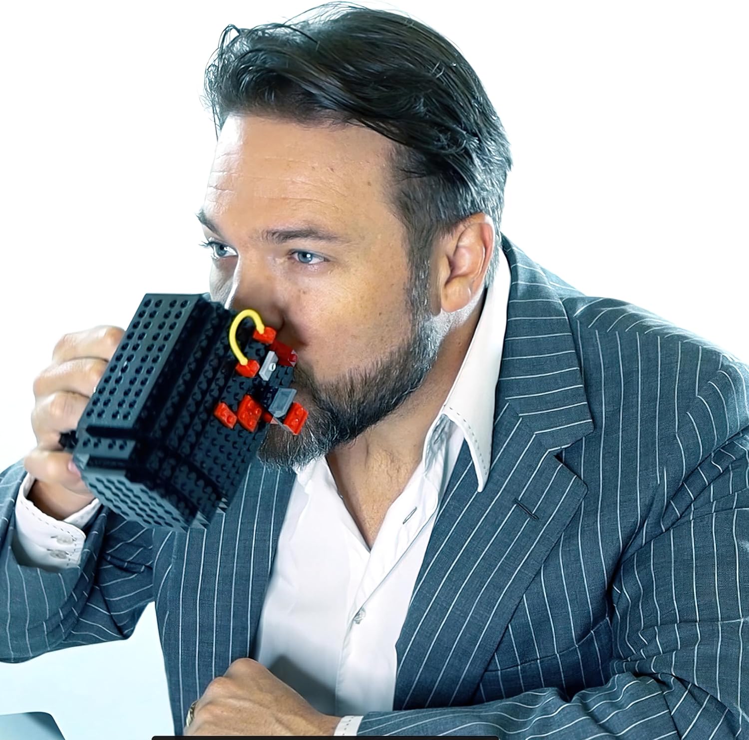 DAYMOO Taza de café con diseño de ladrillo, tazas de café geniales para niños, creativas y novedosas, taza de café divertida para hombres, adultos,