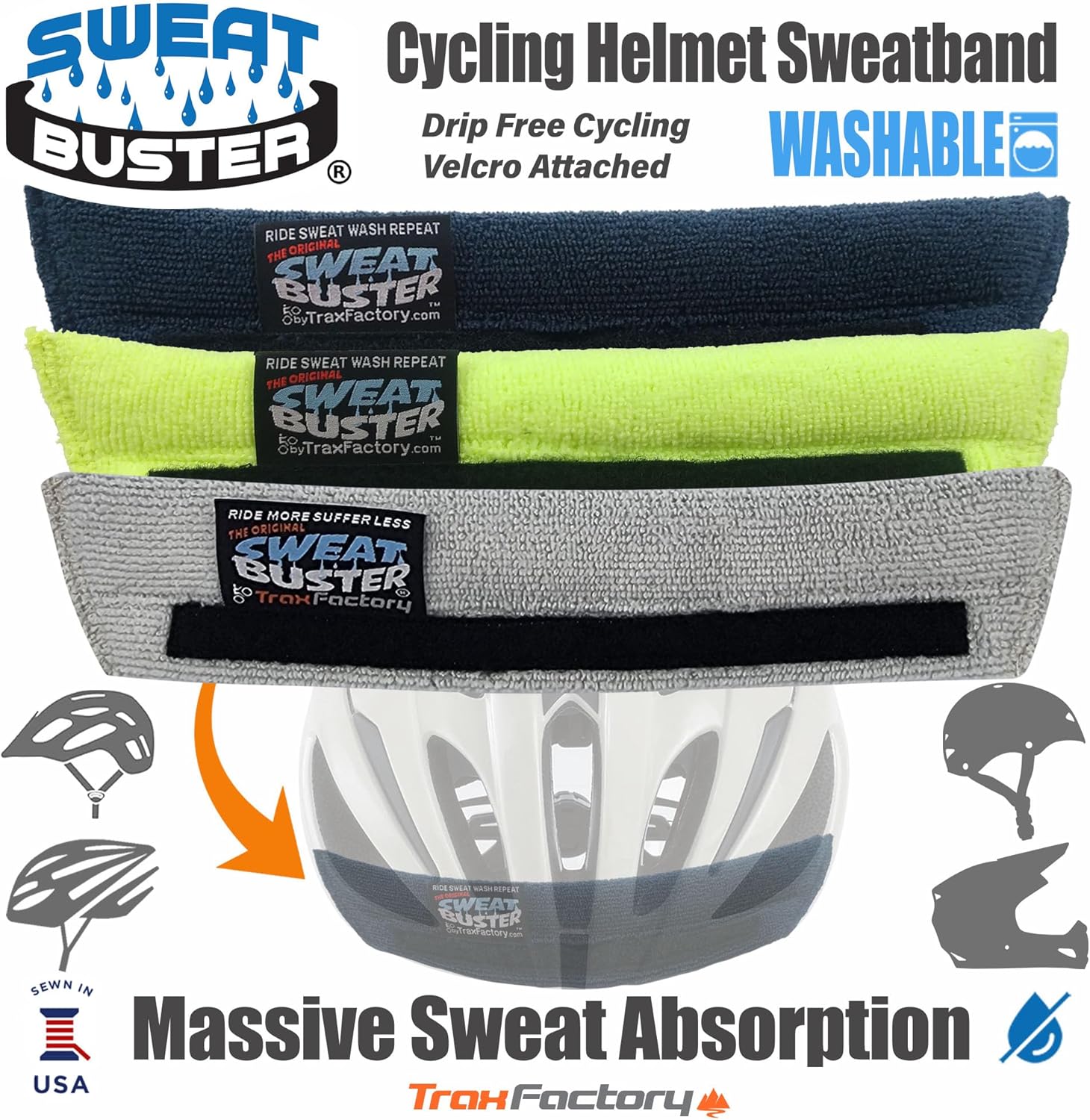 Banda para el sudor del casco de bicicleta evita el goteo de sudor, te mantiene fresco, comodidad premium, integración simple del casco y extracción