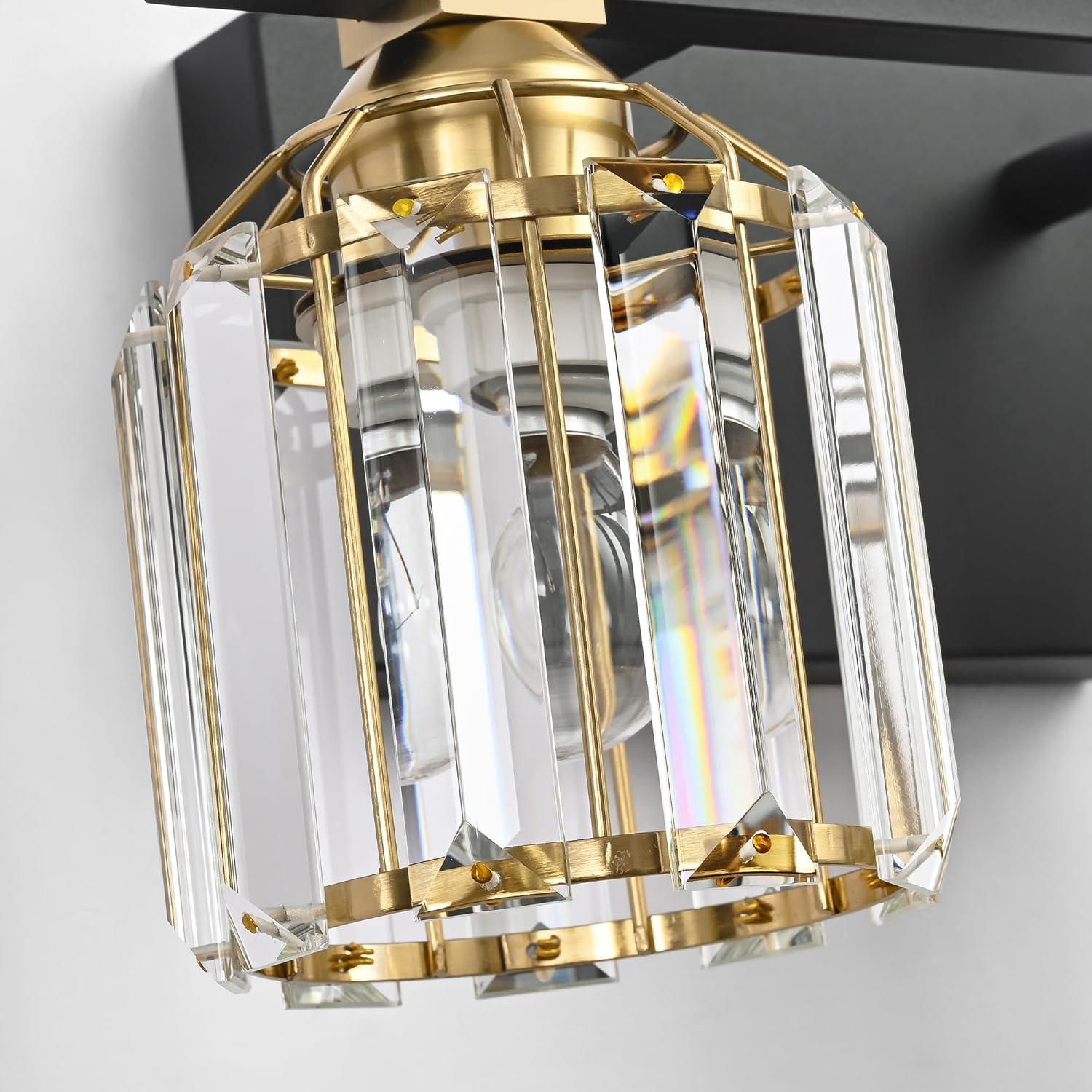 SOLFART 1 luces de cristal para baño, aplique de pared sobre espejo, lámpara de tocador de baño, luces de tocador de cristal para baño, accesorios