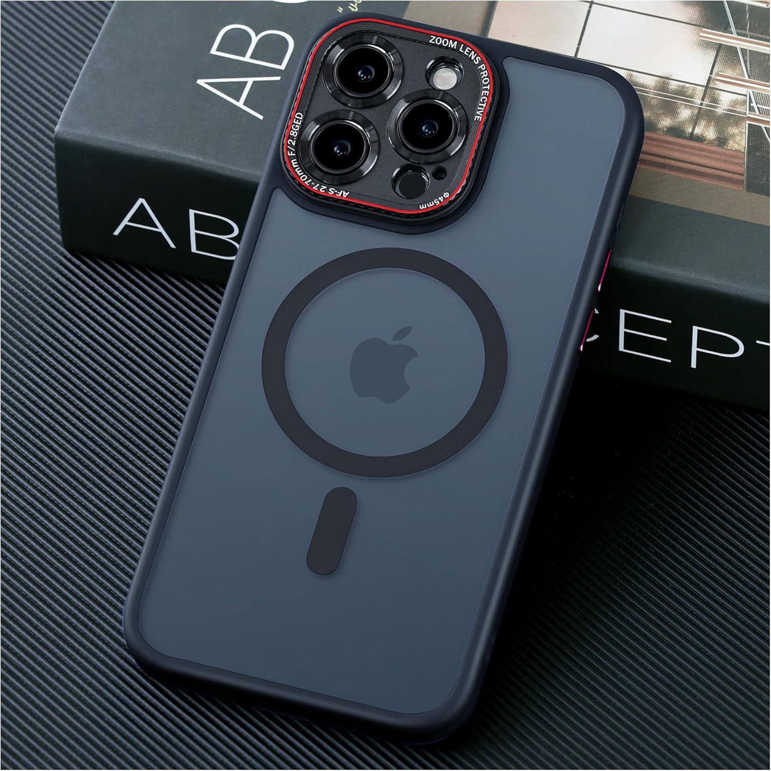 JUESHITUO Funda para iPhone 15 Pro Max con protección integrada de lente de cámara, a medida para MagSafe Defensa a prueba de golpes de grado Mil