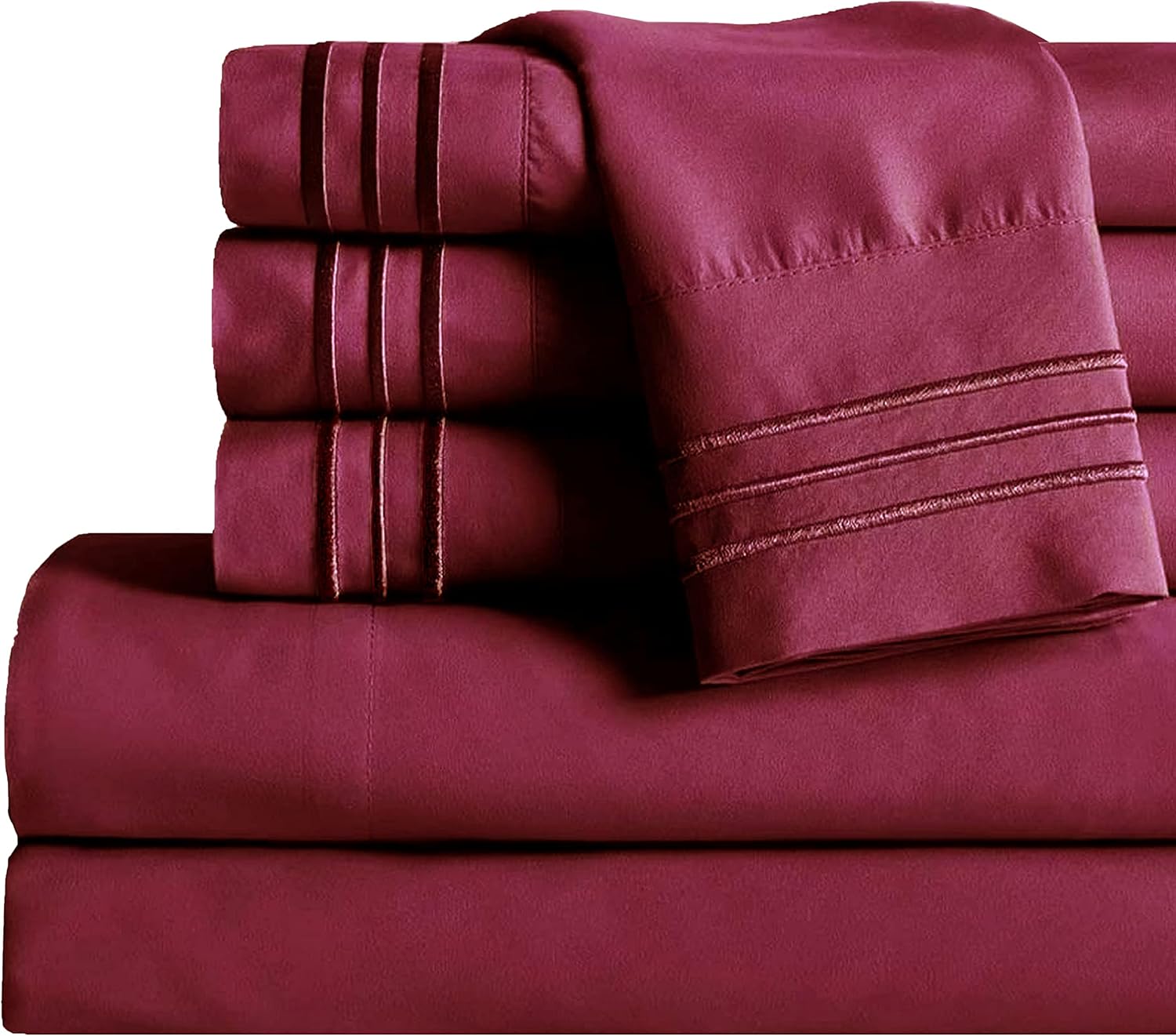 Mocassi Juego de sábanas tamaño Queen, sábanas y fundas de almohada de lujo para hotel de 1800 Premier, sábanas ultrasuaves, transpirables y
