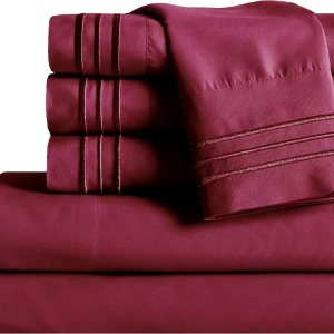 Mocassi Juego de sábanas tamaño Queen, sábanas y fundas de almohada de lujo para hotel de 1800 Premier, sábanas ultrasuaves, transpirables y Mocassi Juego de sábanas tamaño Queen, sábanas y fundas de almohada de lujo para hotel de 1800 Premier, sábanas ultrasuaves, transpirables y