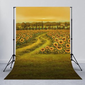 Avezano Telones de fondo de campo de girasol para fotografía, pintura al óleo, girasol, otoño, paisaje, telón de fondo, girasol, camino, arte, fondo Avezano Telones de fondo de campo de girasol para fotografía, pintura al óleo, girasol, otoño, paisaje, telón de fondo, girasol, camino, arte, fondo