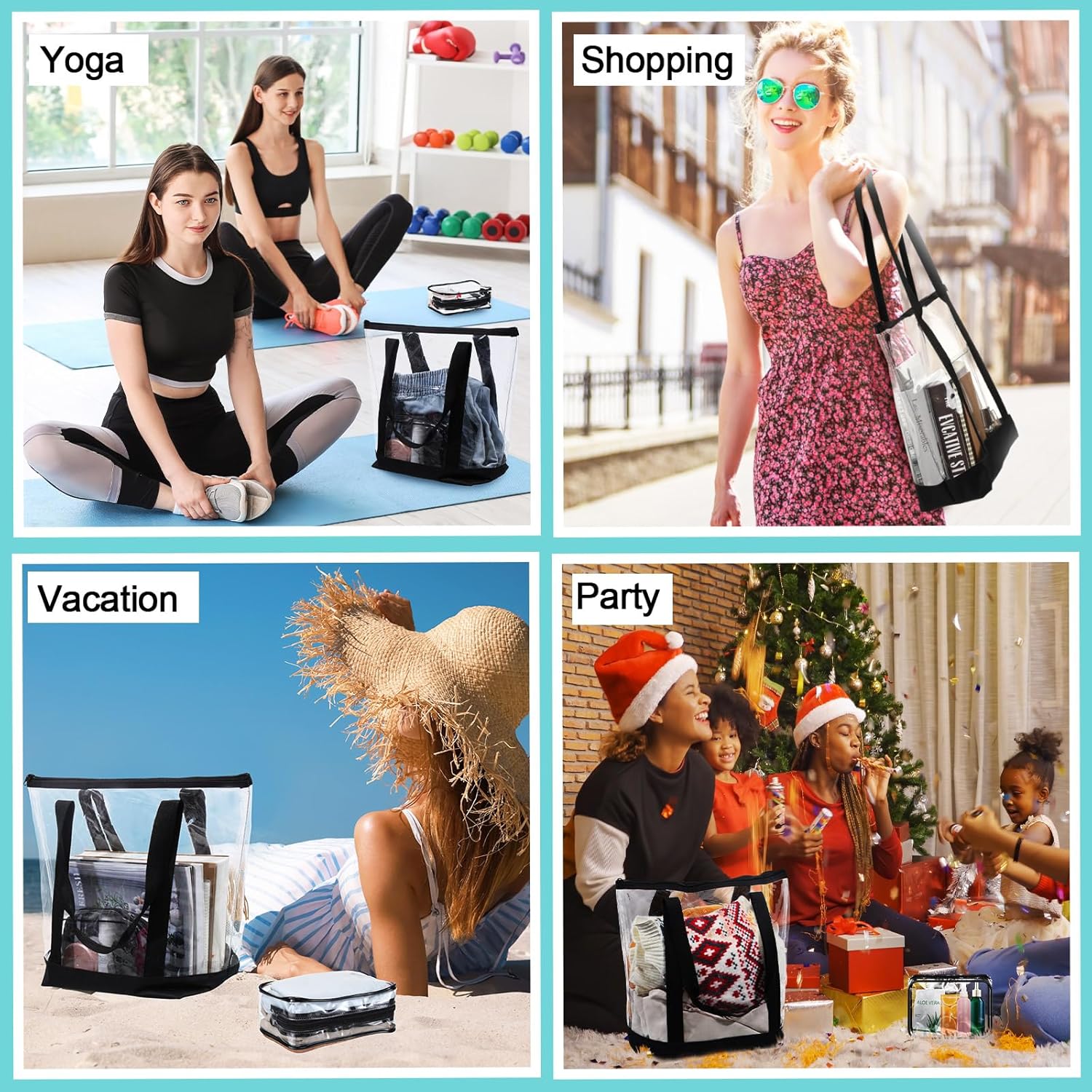Juego de 24 bolsas transparentes de PVC con cierre de cremallera con bolsa transparente impermeable para cosméticos para viajes y trabajo