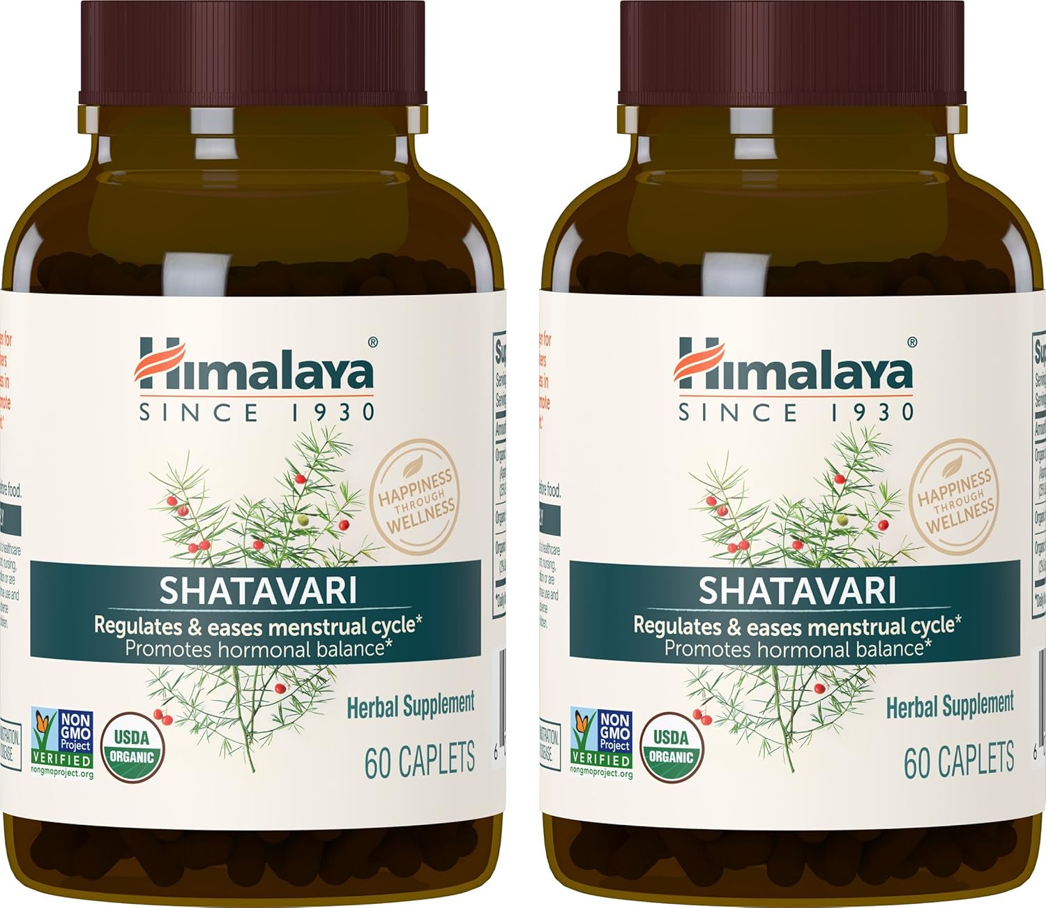 Himalaya Shatavari orgánico para el síndrome premenstrual, alivio de los calambres menstruales, apoyo para la menopausia y salud de la mujer, 1,300
