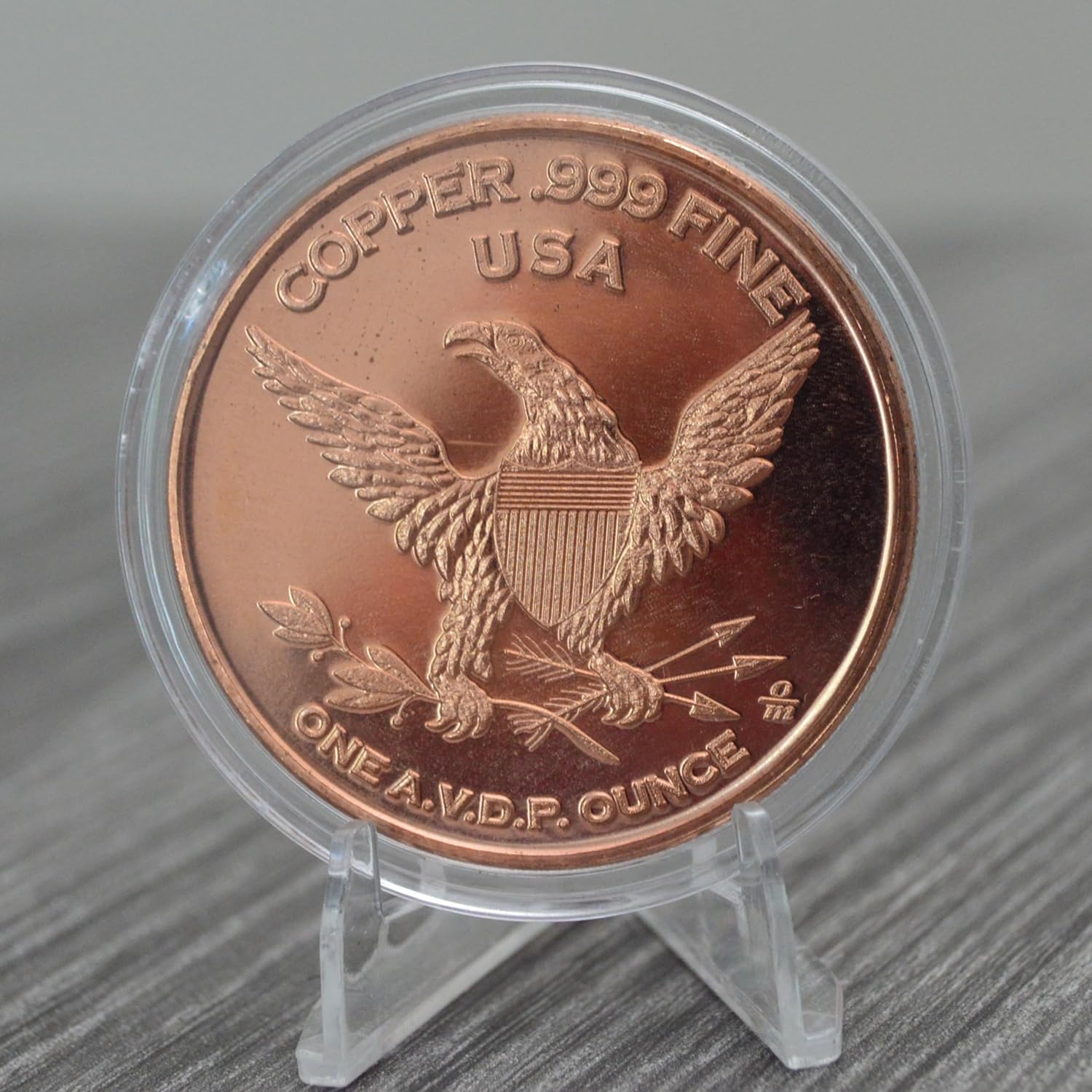 US Quarter Design Moneda de lingotes redondos de cobre .999 puro de 1 oz en cápsula – COA por Heavenly Metals