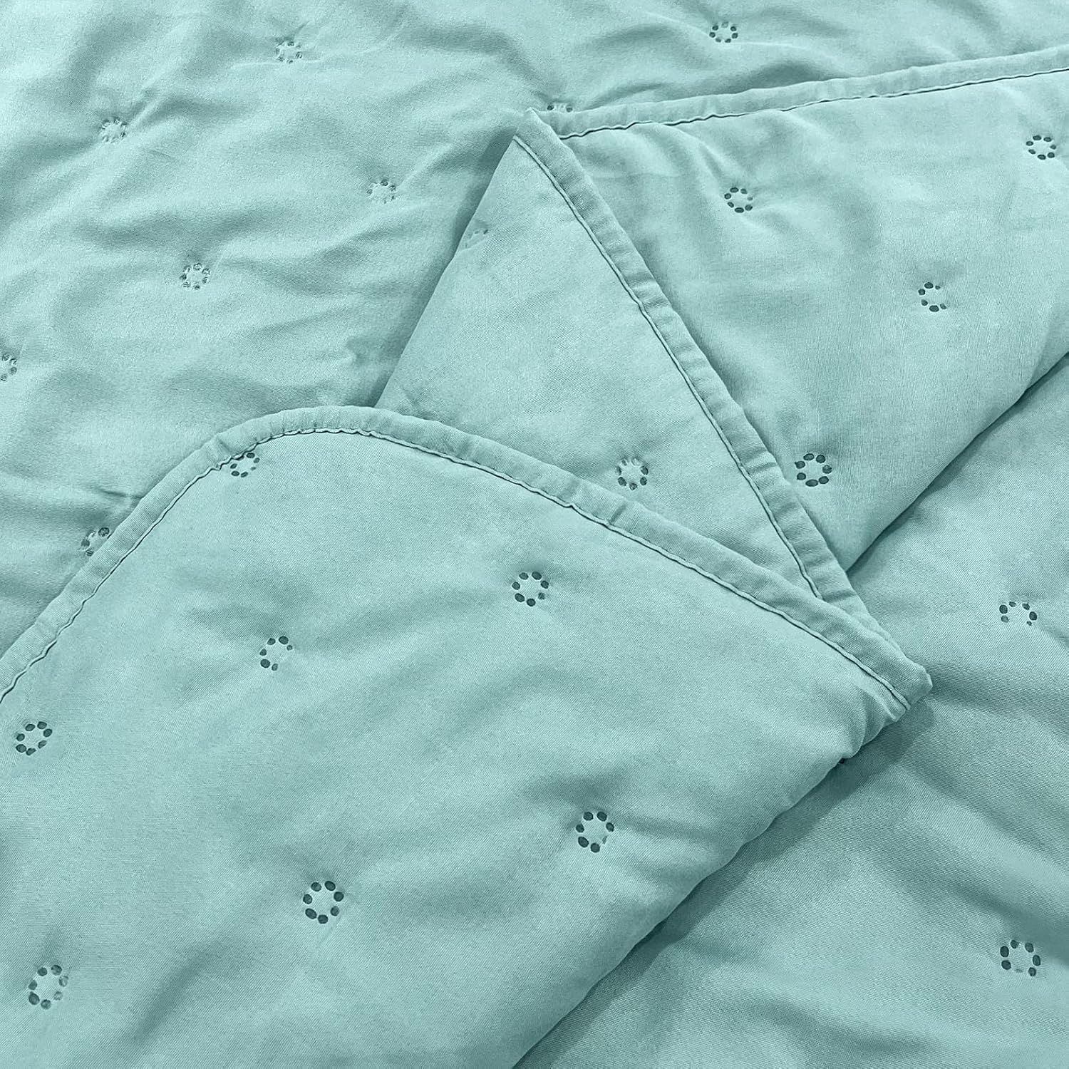 Mocaletto Juego de edredones reversibles tamaño King, edredón azul de 3 piezas con fundas de almohada, colcha de microfibra con patrón de puntos,