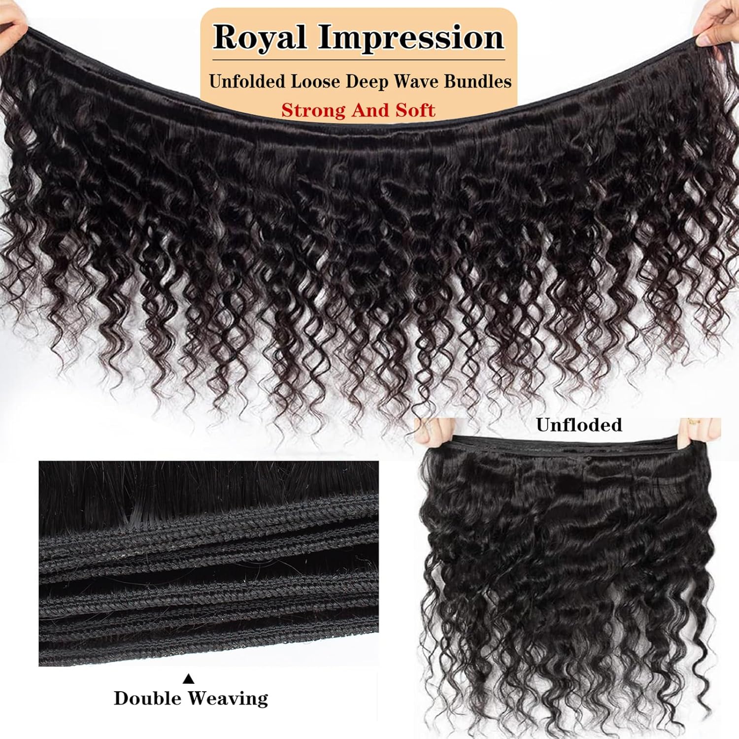 Extensiones de cabello virgen brasileño de grado 12A, ondas sueltas, de 24 pulgadas, Remy brasileño virgen, ondulado, profundo, 100% real, sin