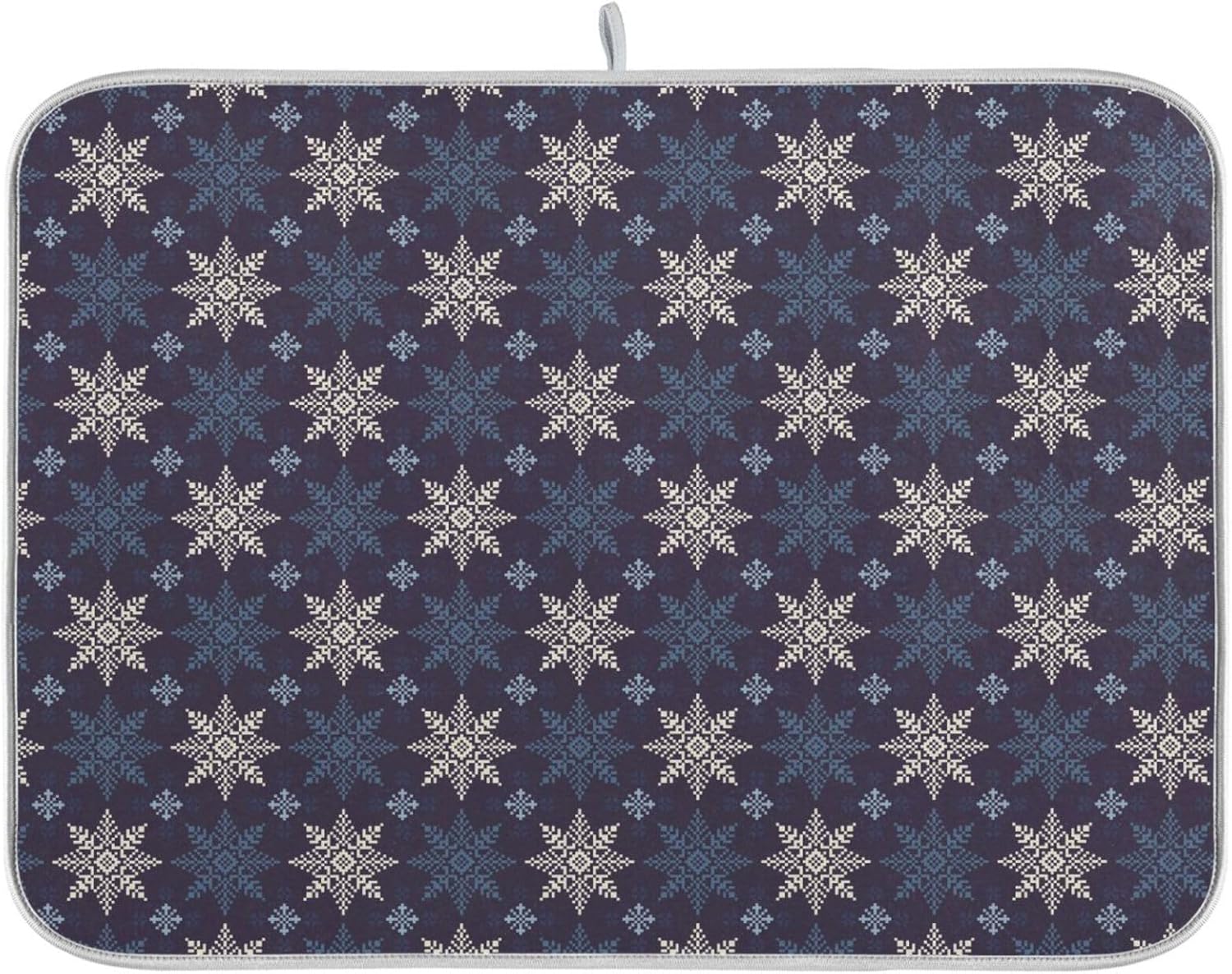 Winter Holiday Snowflakes Drying Dish Mat Washnable Absorbent Dish Drying Pad For Kitchen Counter Dish Drying Matts Tapete Para Cocina 16” x 18”
