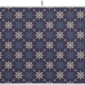 Winter Holiday Snowflakes Drying Dish Mat Washnable Absorbent Dish Drying Pad For Kitchen Counter Dish Drying Matts Tapete Para Cocina 16” x 18” Winter Holiday Snowflakes Drying Dish Mat Washnable Absorbent Dish Drying Pad For Kitchen Counter Dish Drying Matts Tapete Para Cocina 16” x 18”