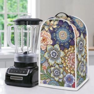 Fundas de tela brillante para licuadora de flores, para cocina, resistentes a las manchas, suministros de polvo, para cafetera, funda para Fundas de tela brillante para licuadora de flores, para cocina, resistentes a las manchas, suministros de polvo, para cafetera, funda para
