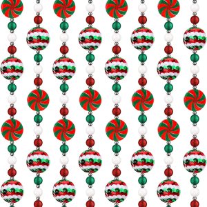 Guirnalda de bastones de caramelo de Navidad de 16 pies, adornos de menta, guirnalda de caramelos, coronas de bolas de Navidad, adornos colgantes Guirnalda de bastones de caramelo de Navidad de 16 pies, adornos de menta, guirnalda de caramelos, coronas de bolas de Navidad, adornos colgantes