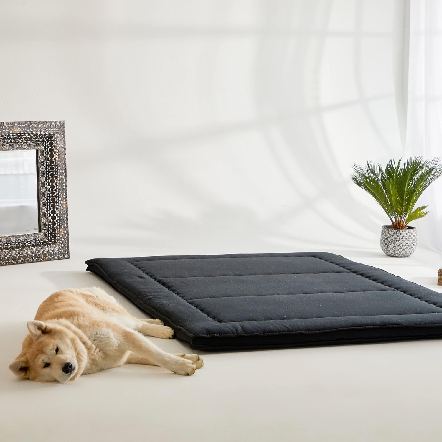 Colchón japonés para el dolor de espalda  Shikibuton negro tono  Alfombrilla de tatami para dormir  Cama almohada tumbona  Colchón enrollable