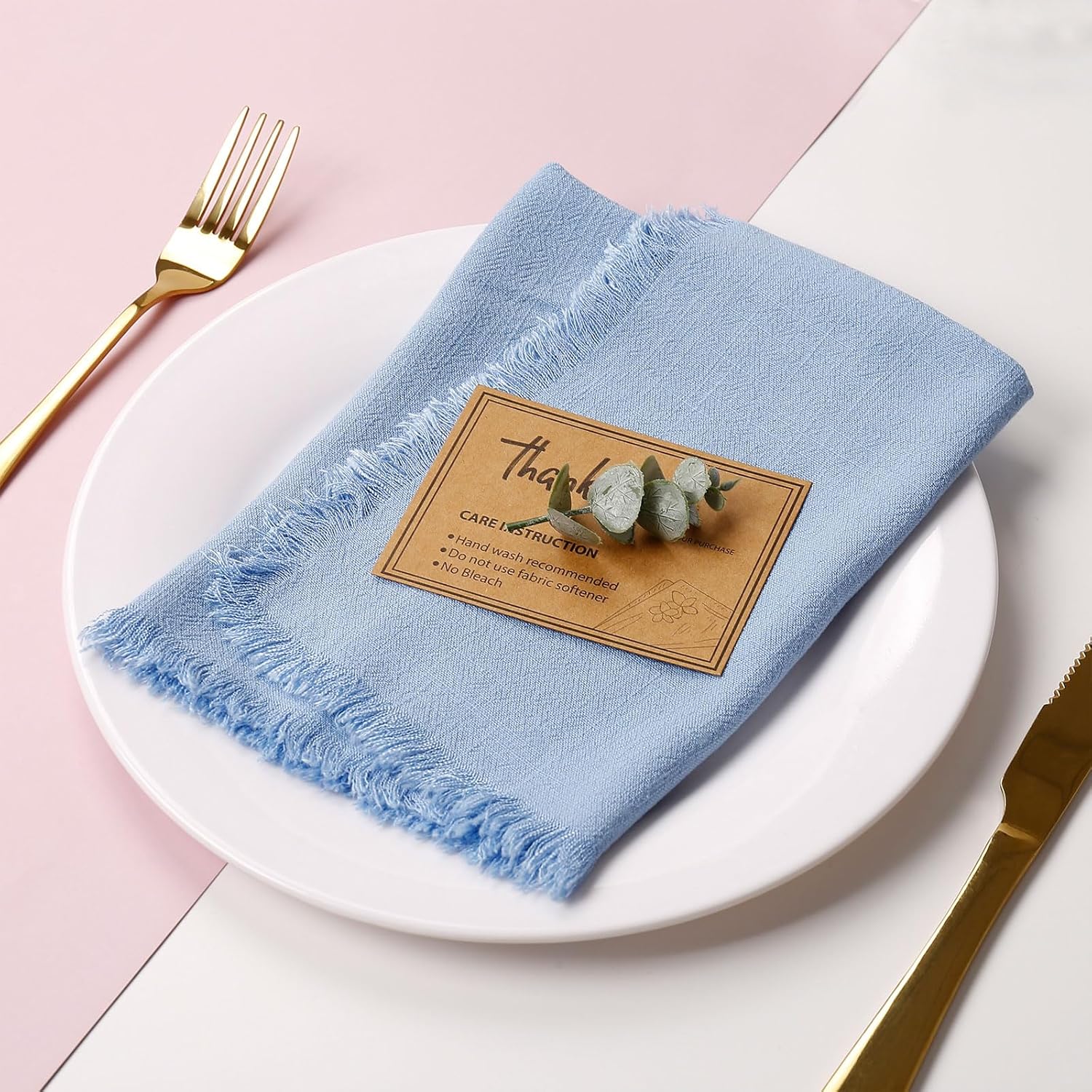 Juego de 8 servilletas de lino elegantes y duraderas para bodas, ocasiones especiales y uso diario, tela suave y absorbente, lavable a máquina y