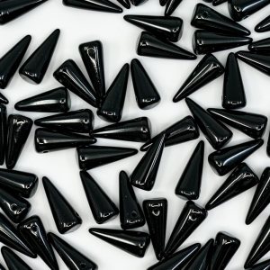 Más de 35 cuentas de vidrio con punta grande (0.88 oz), cuentas checas prensadas con 1 agujero con fondo plano, negro azabache 23980, 0.276 x 0.669 Más de 35 cuentas de vidrio con punta grande (0.88 oz), cuentas checas prensadas con 1 agujero con fondo plano, negro azabache 23980, 0.276 x 0.669