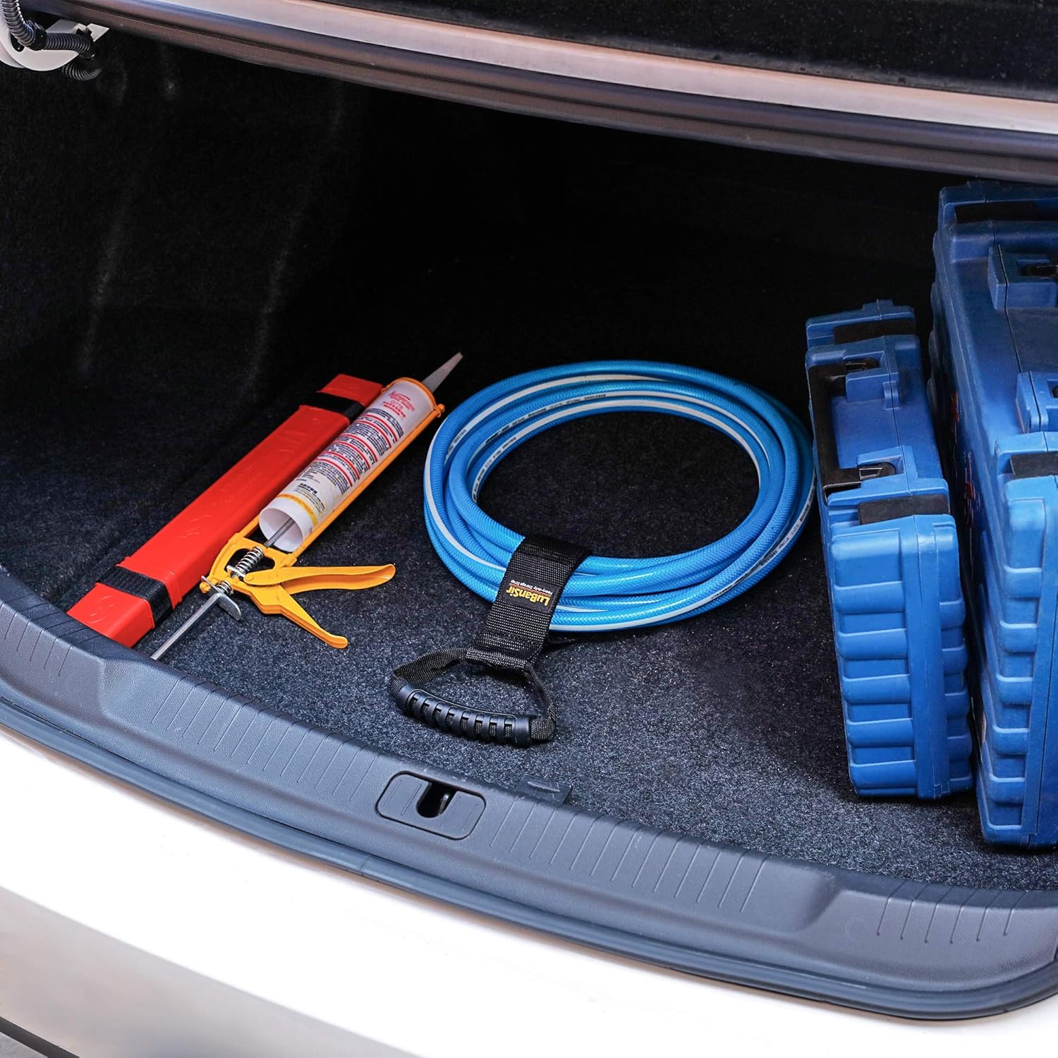 LuBanSir Correas de almacenamiento de cable de extensión, 17 pulgadas (paquete de 2) correas de gancho y bucle resistentes con asa de transporte