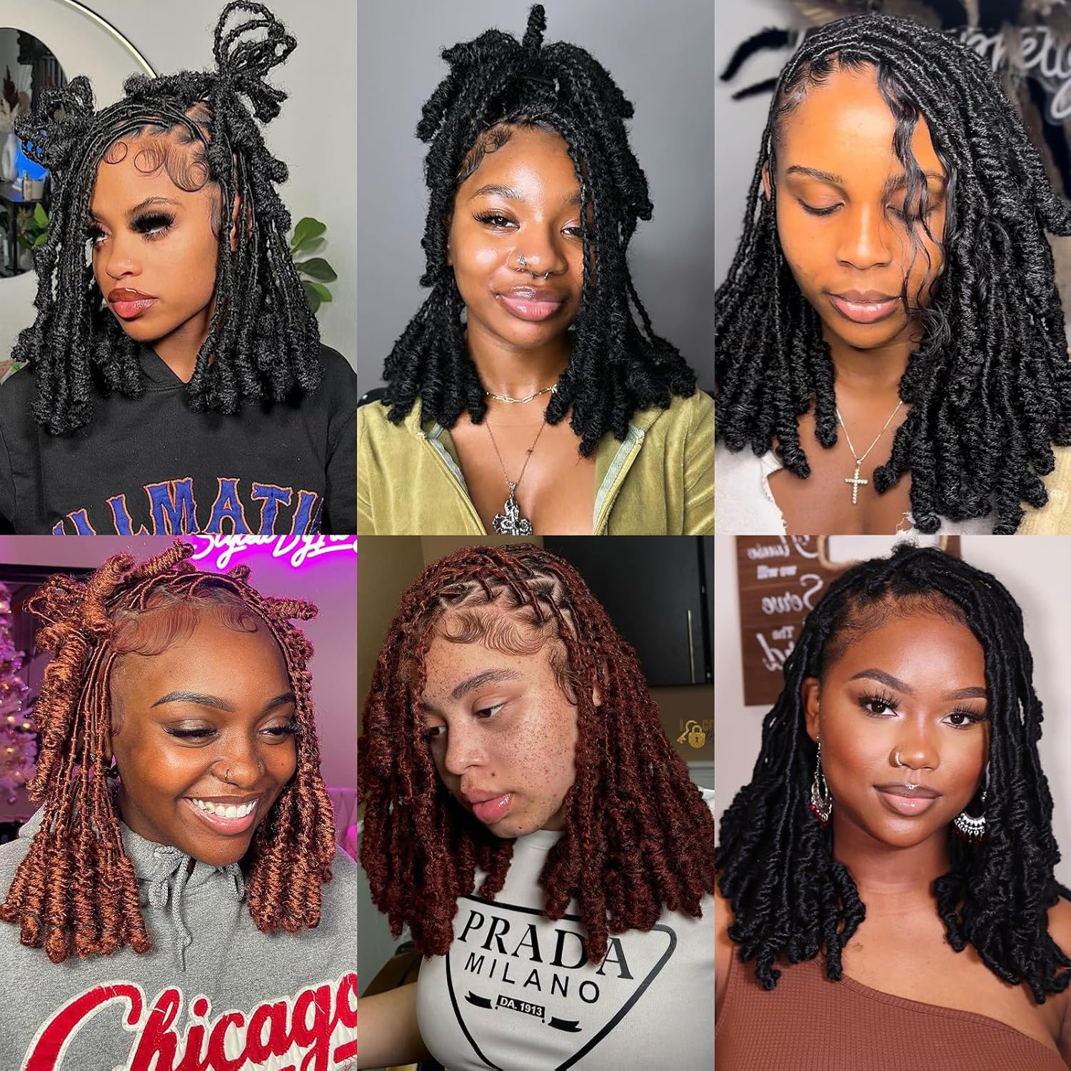 COOKOO Rastas de ganchillo de 12 pulgadas, 8 paquetes de trenzas de ganchillo de color negro natural pretrenzado suave con nudos cortos, extensiones