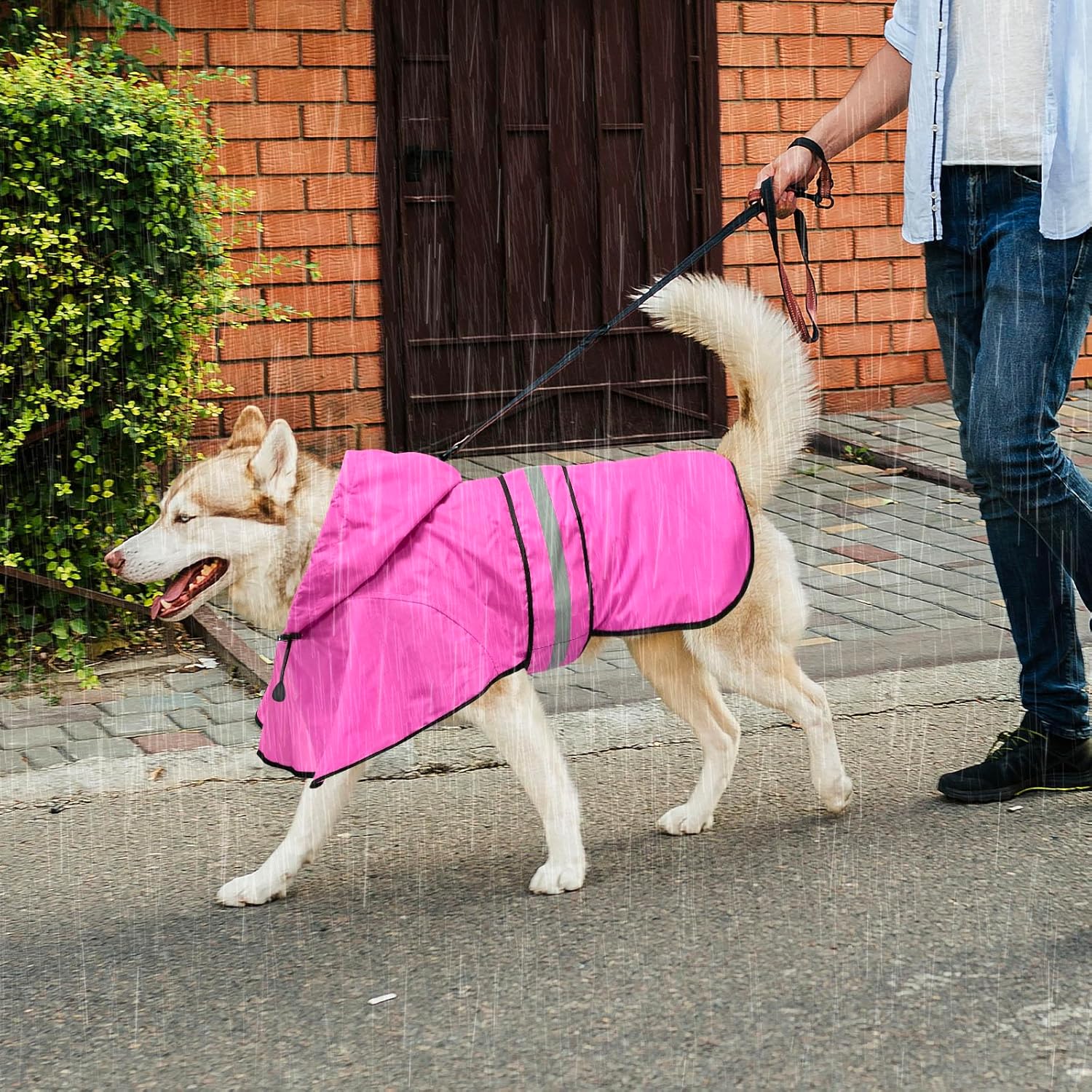 Impermeable para perros  Impermeables con capucha para perros, abrigo de lluvia reflectante ajustable para perro, chaqueta de lluvia para perro,