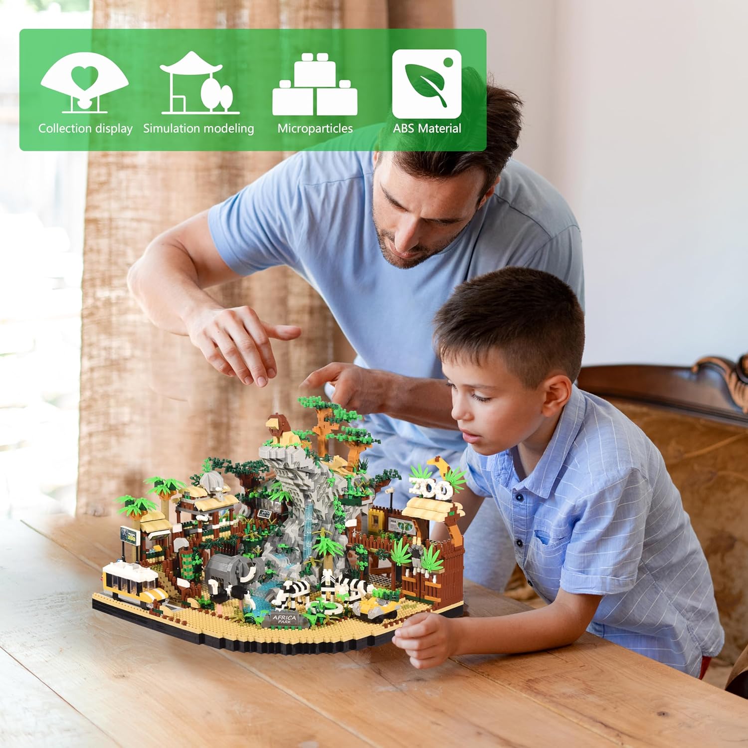Zoo Architecture – Juego de microbloques de construcción  4800 piezas, diseño de bloques de mini ladrillos de Animals Park, regalo de juguete para