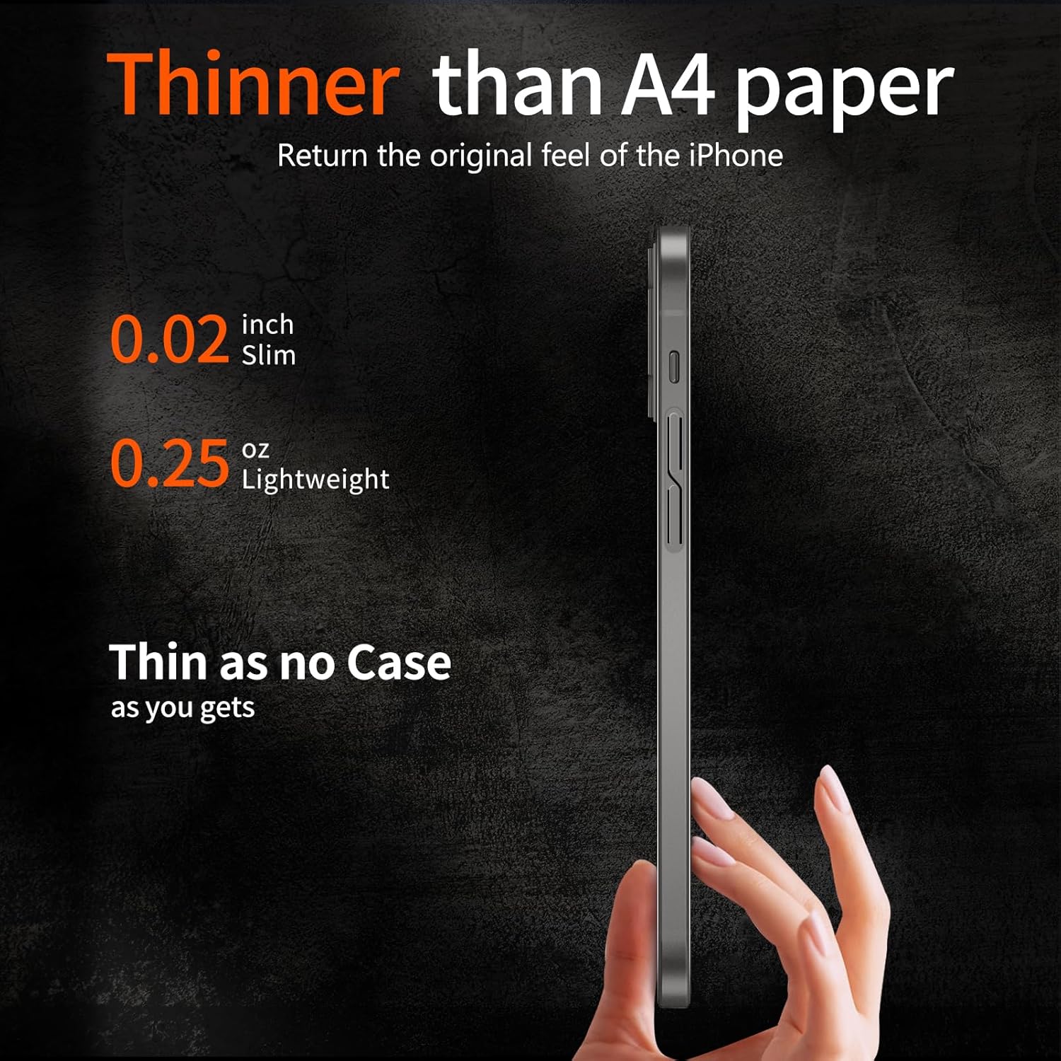 Dataroad – Funda delgada para iPhone 15 de 0.008 in, 6.1 pulgadas, con 2 protectores de pantalla de vidrio templado, translúcido que se ajusta a la