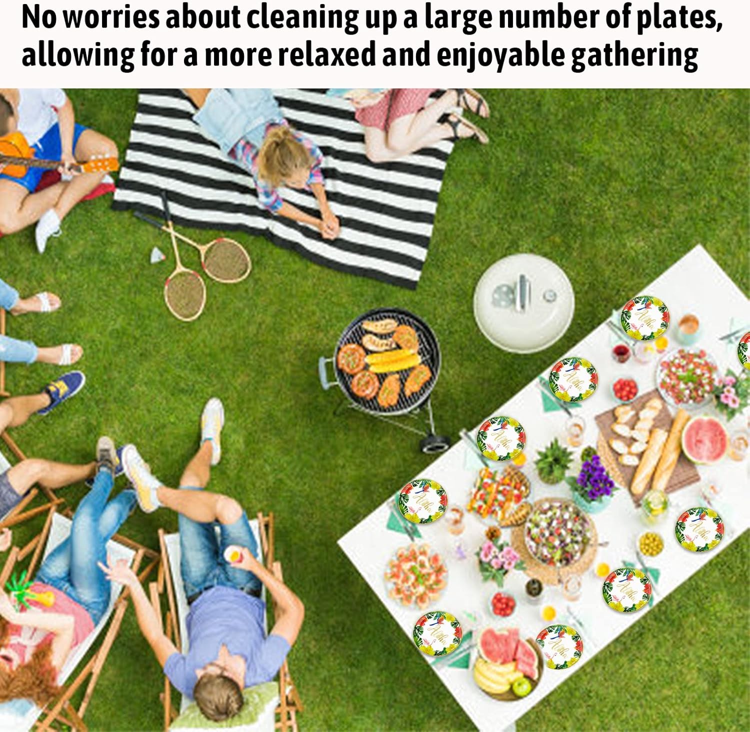 Juego de 100 platos de flamenco hawaiano Aloha de papel desechables de 7 pulgadas, platos de postre desechables Luau tropicales, suministros para
