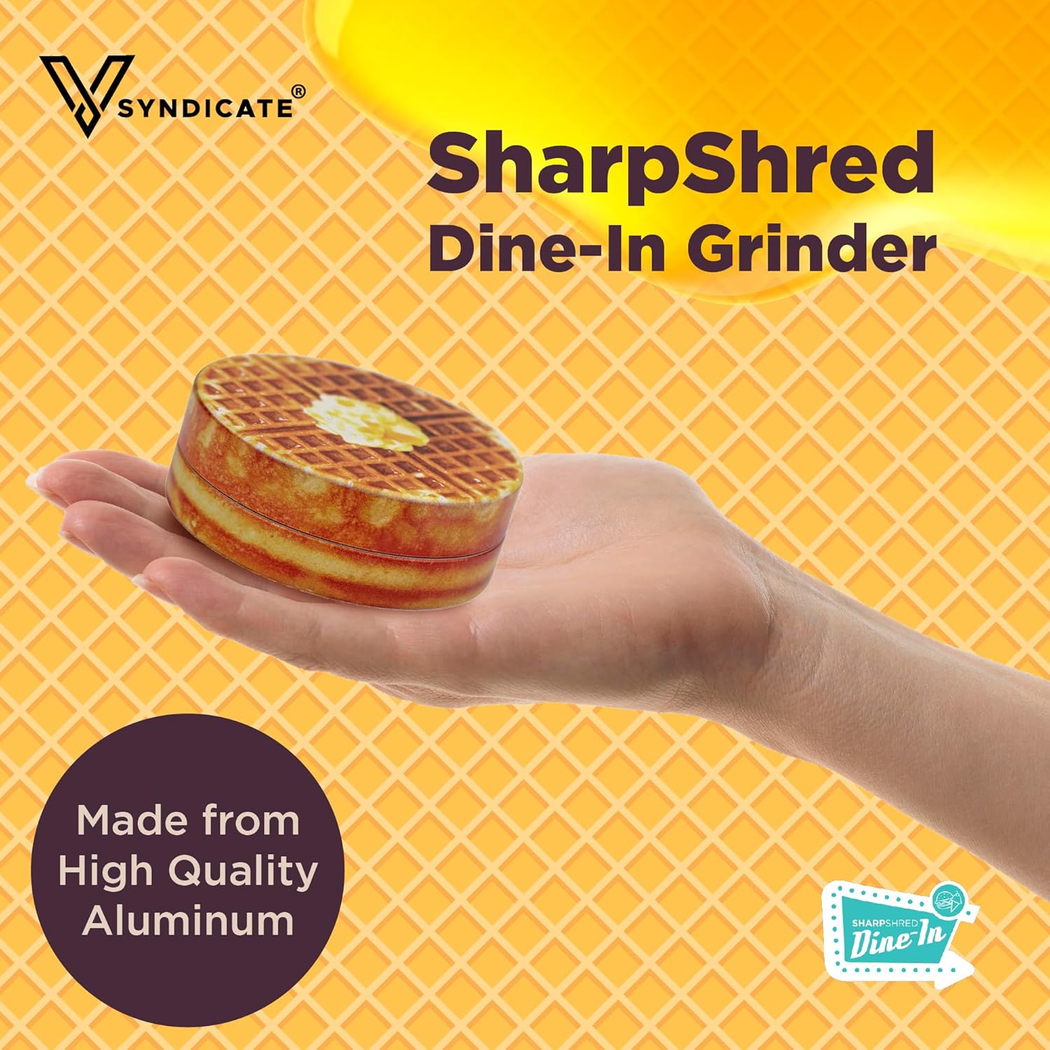 V Syndicate – Molinillo de comedor SharpShred – Molinillo de hierbas de aluminio de 2 piezas con dientes afilados para moler sin esfuerzo y fácil