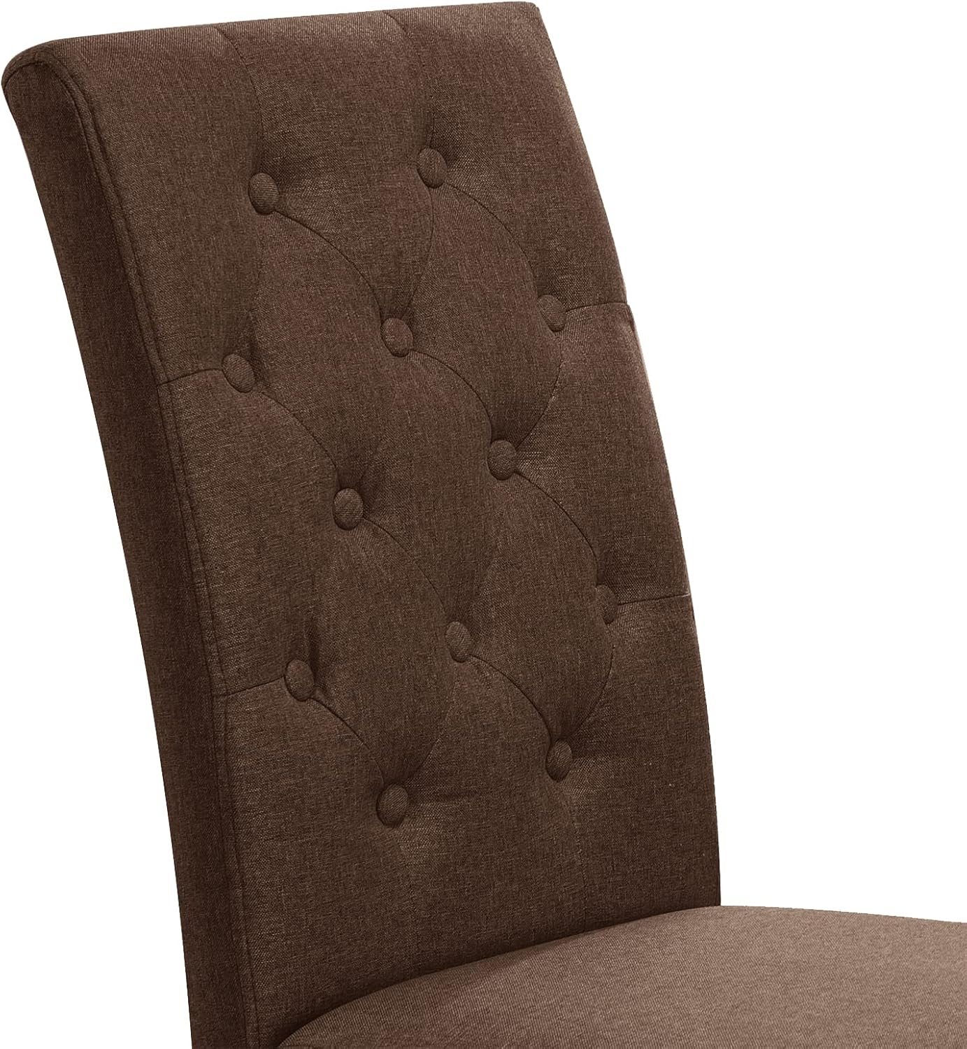 Line Fabric – Juego de 2 sillas de comedor, color chocolate