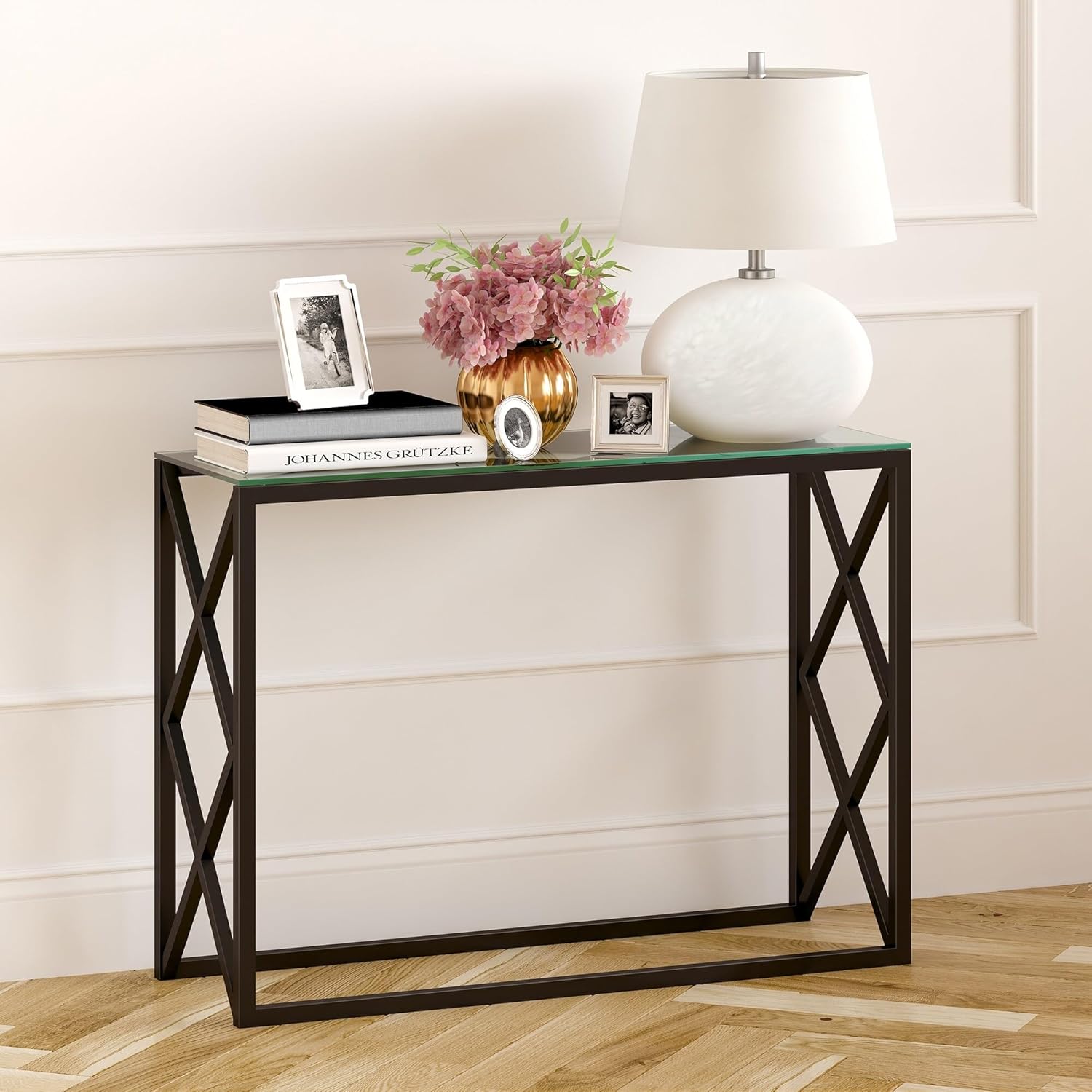 Dixon Mesa consola rectangular de 42 pulgadas de ancho en bronce ennegrecido