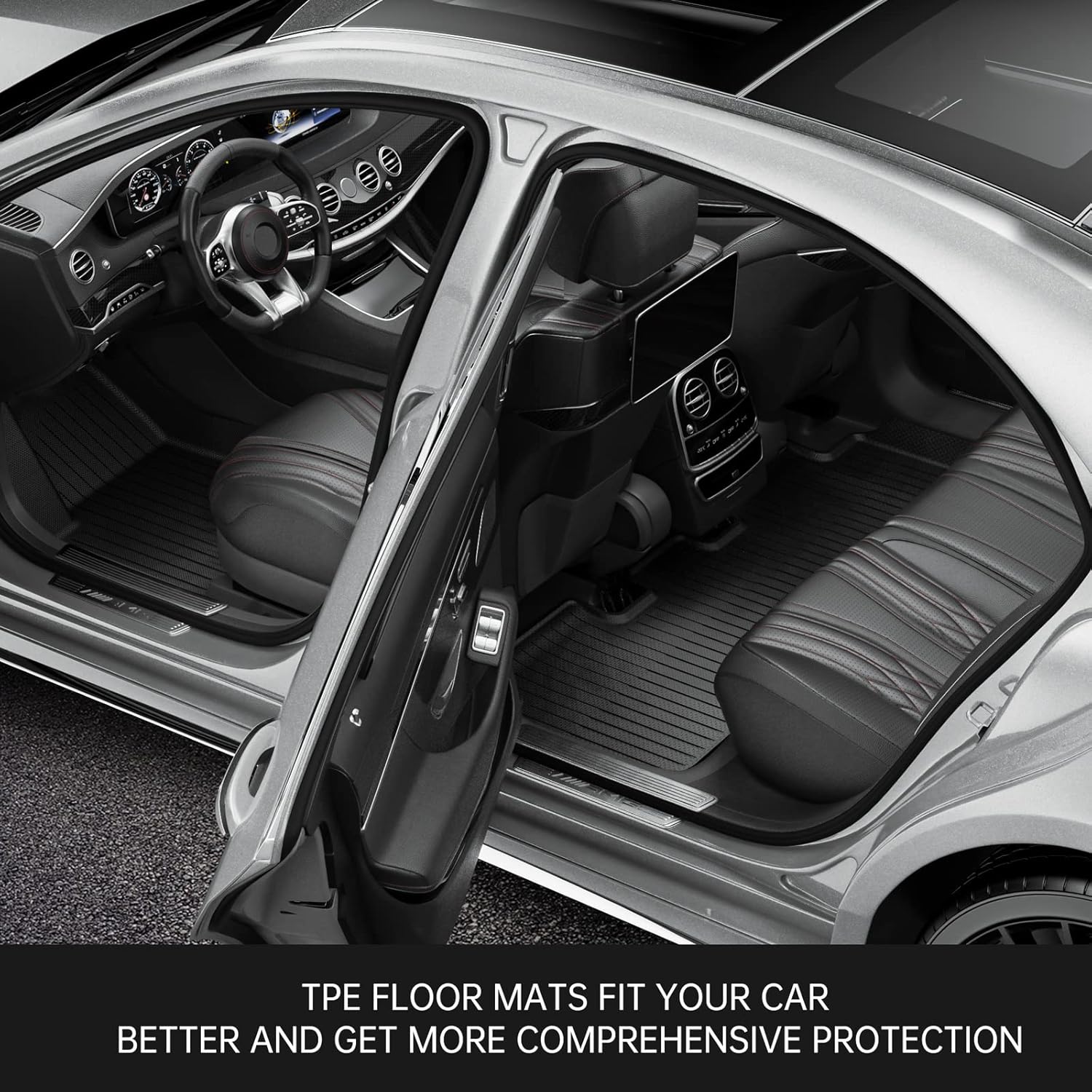 WORFRIL Alfombrillas compatibles con Honda CRV 2017-2022, juego completo CR-V impermeable 3D, forro de carga antideslizante para todo tipo de clima