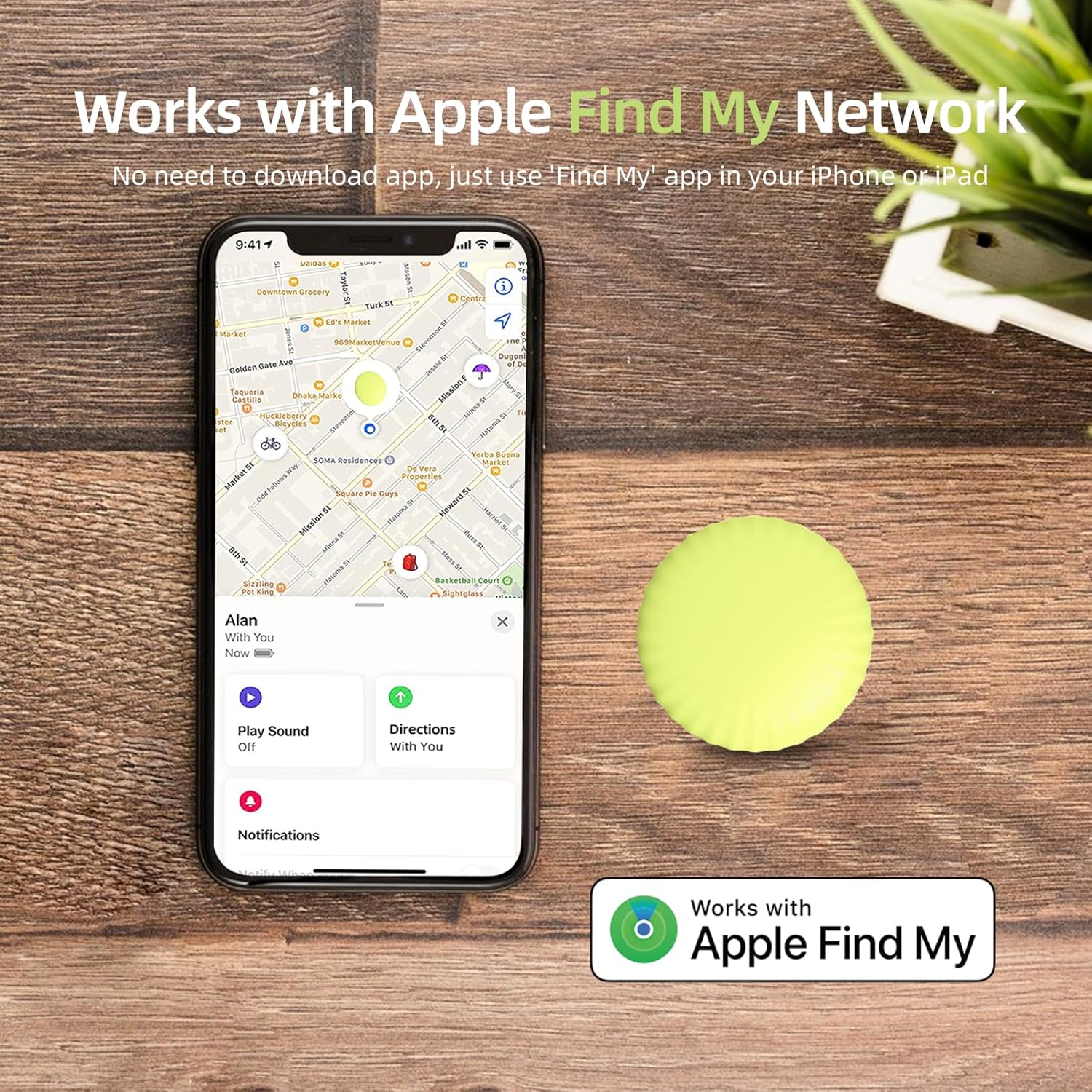 Localizador de llaves, rastreador de billetera StarTag, MangoTek Bluetooth Smart Tracker Tag funciona con Apple Find My (solo iOS), rastreador de