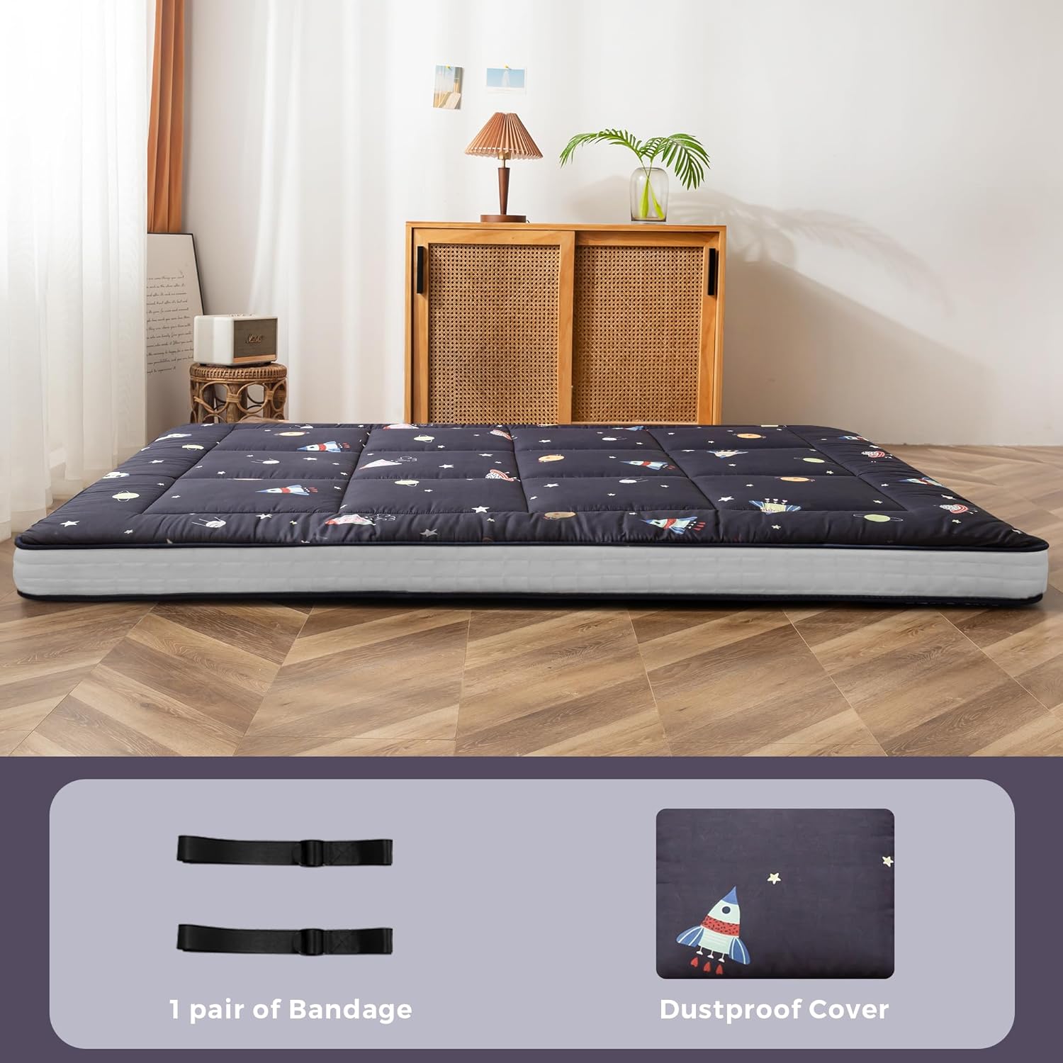 YOSHOOT Colchón de futón japonés extra grueso de 6 pulgadas, colchón plegable de tatami para adultos, colchón enrollable, colchón de invitados,