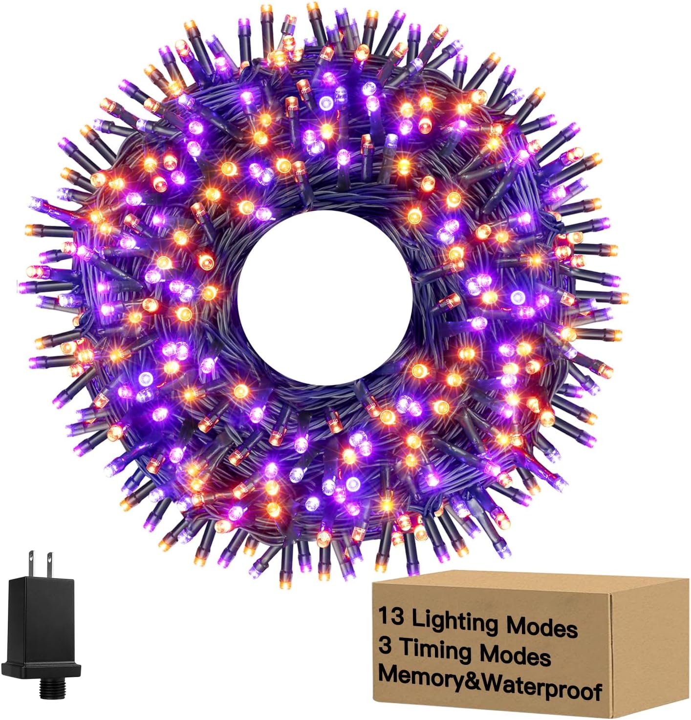Ccinny 240 luces LED de Halloween de 78 pies con memoria, 13 modos de luces impermeables de Halloween al aire libre con temporizador, decoraciones