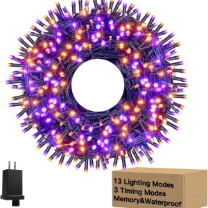 Ccinny 240 luces LED de Halloween de 78 pies con memoria, 13 modos de luces impermeables de Halloween al aire libre con temporizador, decoraciones Ccinny 240 luces LED de Halloween de 78 pies con memoria, 13 modos de luces impermeables de Halloween al aire libre con temporizador, decoraciones