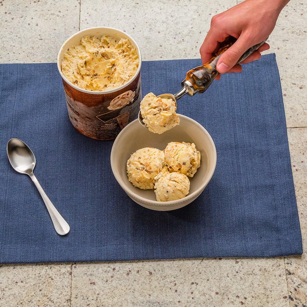Kit de herramientas de cuchara de helado de acero inoxidable con inserto roscado, cucharas de helado para congelación más dura, accesorios de helado