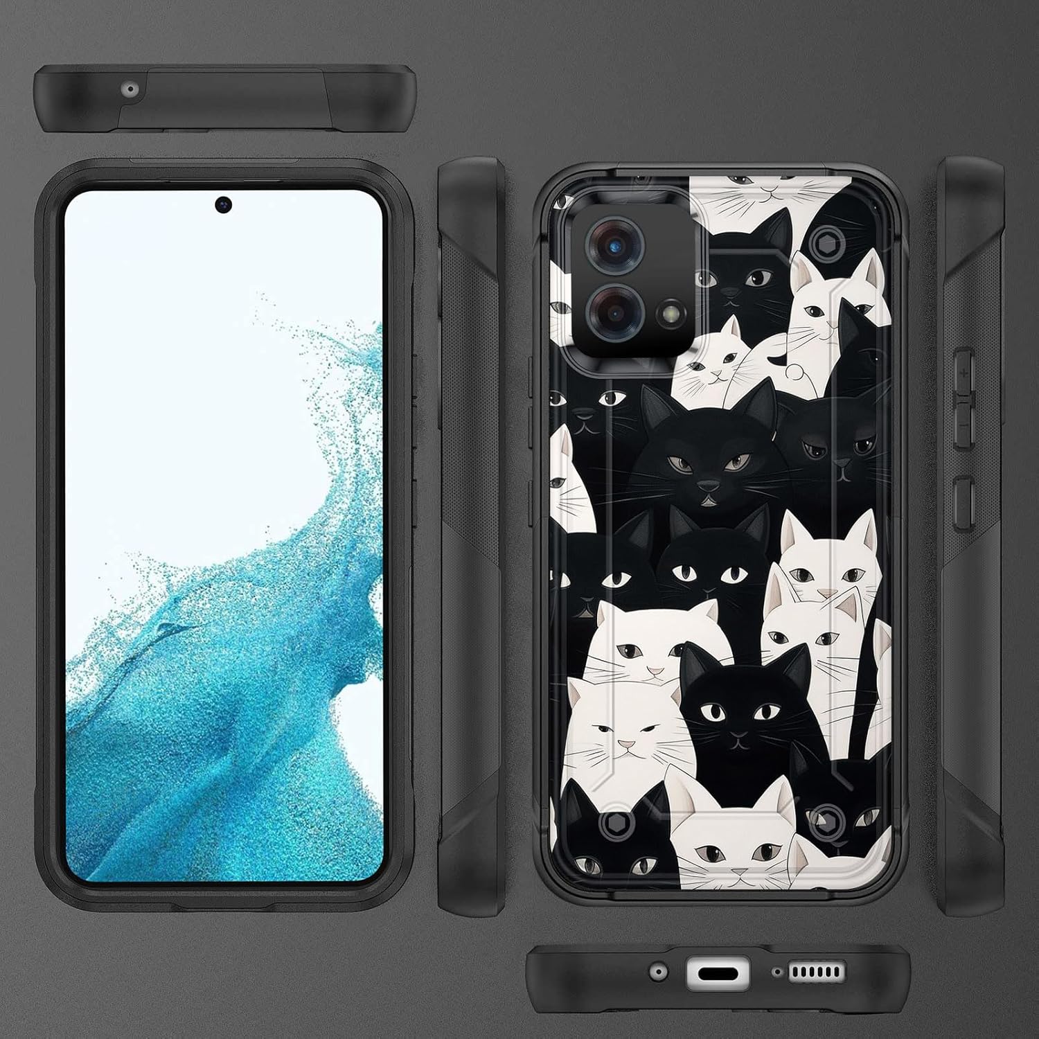 Funda para Moto G Stylus 5G 2023, resistente de doble capa de policarbonato duro y silicona suave, resistente a prueba de golpes, funda protectora