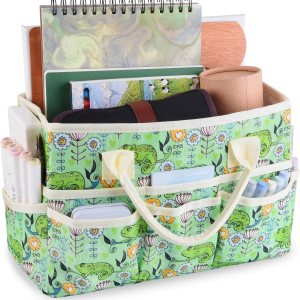 Bolsa organizadora de manualidades con múltiples bolsillos, organizador grande de almacenamiento de arte con asas para arte, manualidades, costura, Bolsa organizadora de manualidades con múltiples bolsillos, organizador grande de almacenamiento de arte con asas para arte, manualidades, costura,