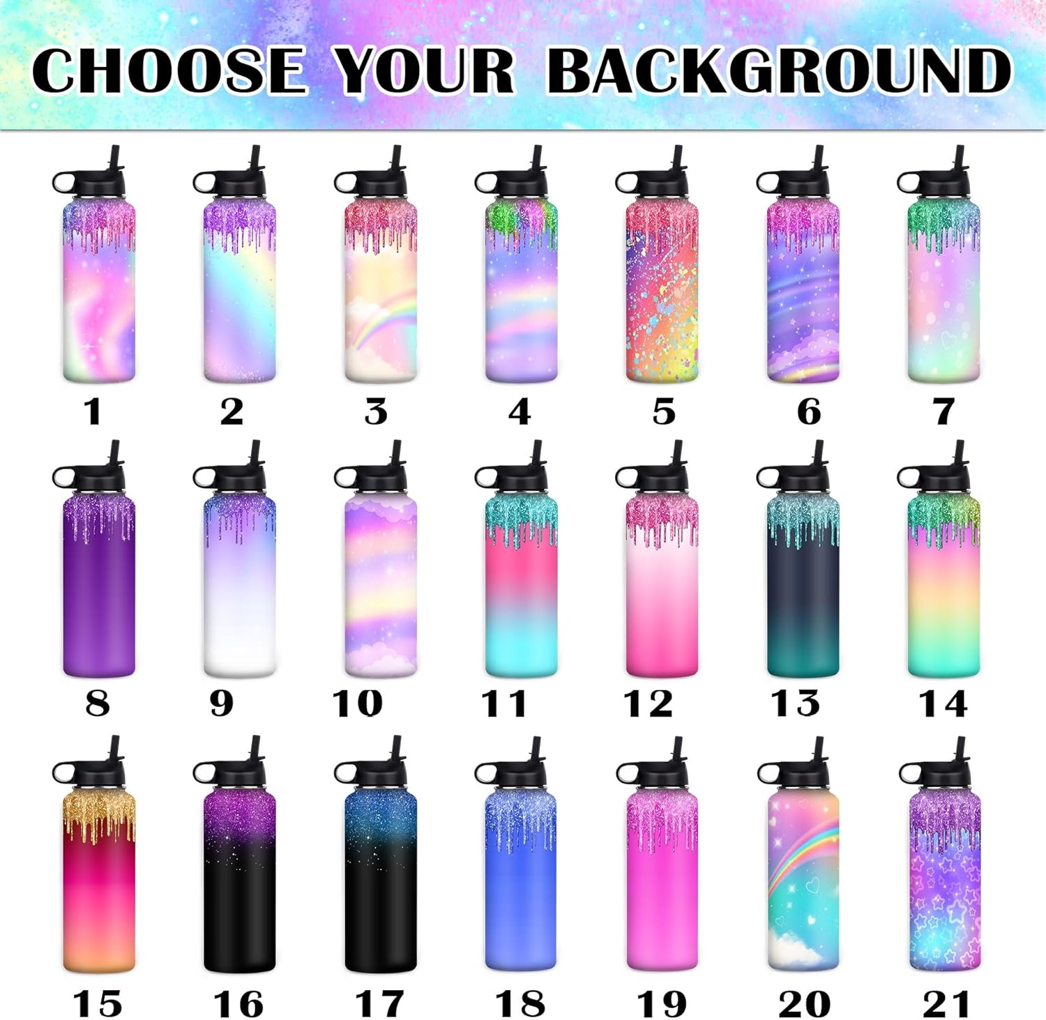 Botellas de agua personalizadas con tapa con pajilla, para hija, nieta, sobrina, amigos, botella de agua personalizada con monograma, taza de acero