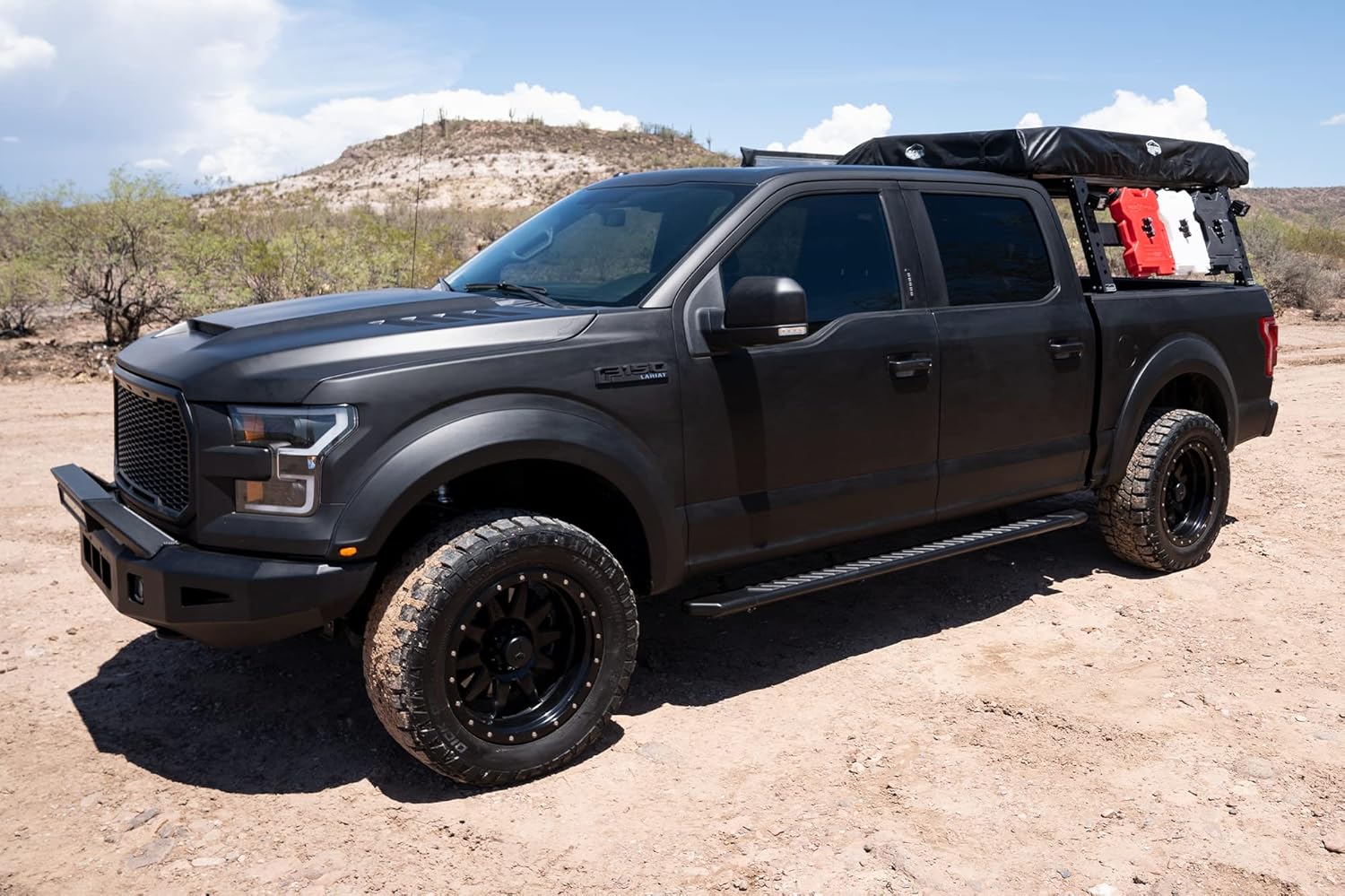 Raptor Series Estribos escalones 5 pulgadas estilo OEM pisada completa aluminio negro para cabina extendidadoble 07-18 SilveradoSierra 1500 07-19