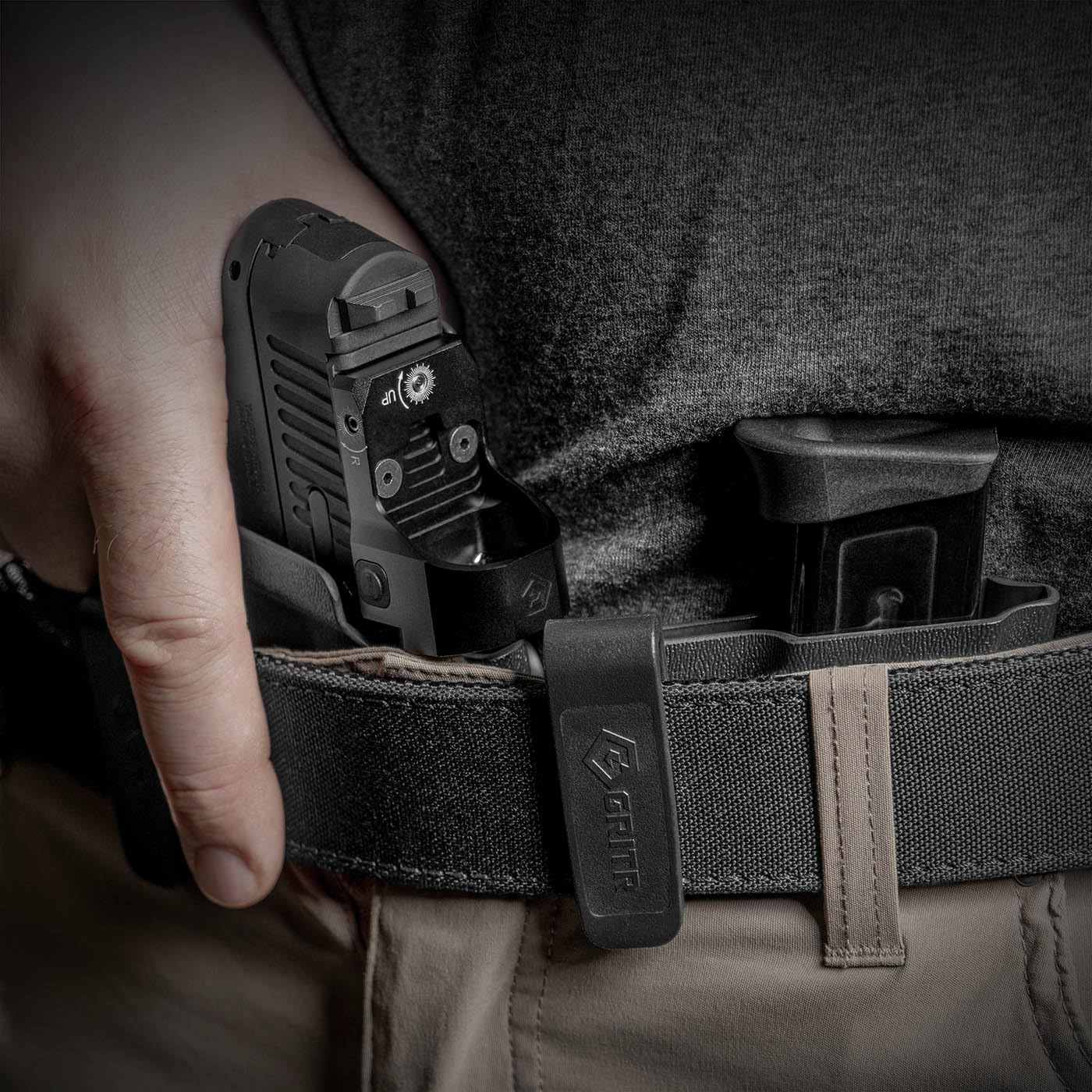 GRITR IWB Appendix Carry Kydex RightLeft Hand Gun Holster Compatible with Taurus G2cG2sG3cG3x wMagazine Holder, Optic Cut, Open Bottom, Adjustable