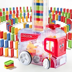 Tren de dominó automático actualizado 2024 con 180 Dominos Montessori STEM juguetes regalos para niños y niñas (rojo) Tren de dominó automático actualizado 2024 con 180 Dominos Montessori STEM juguetes regalos para niños y niñas (rojo)